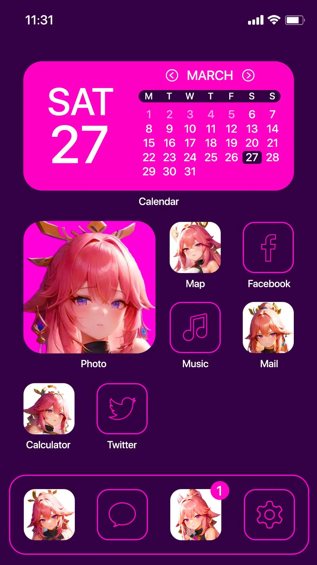 Wow Yae Mikoo Theme, Icon Pack | Indus Appstore | Screenshot