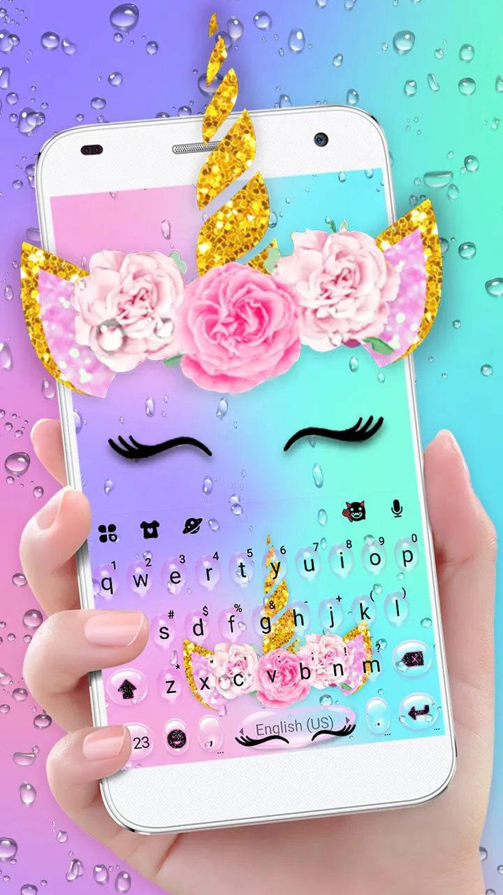 Raindrop Unicorn Keyboard Them | Indus Appstore | Screenshot