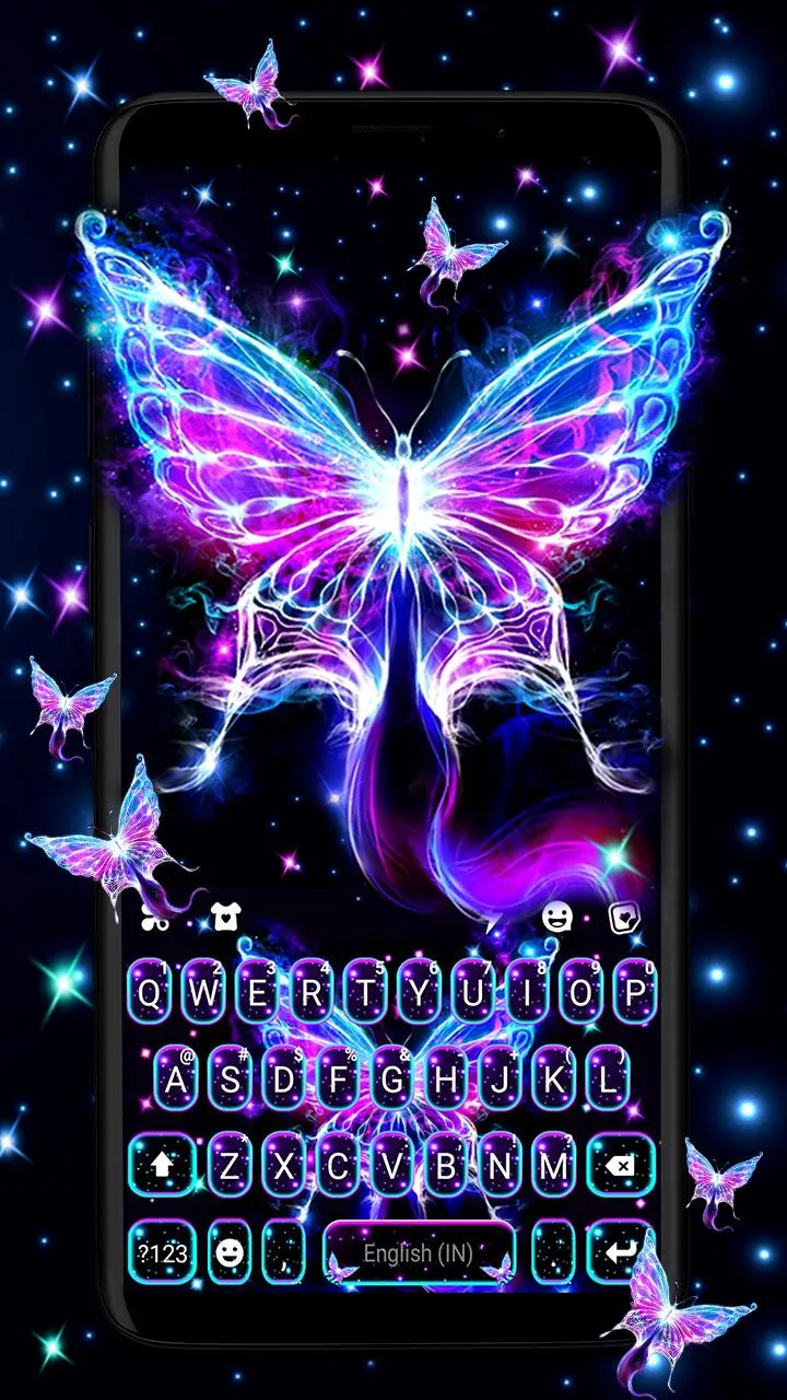 Shiny Neon Butterfly Theme | Indus Appstore | Screenshot