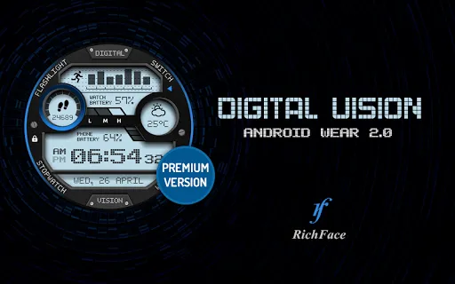 Digital Vision Watch Face | Indus Appstore | Screenshot