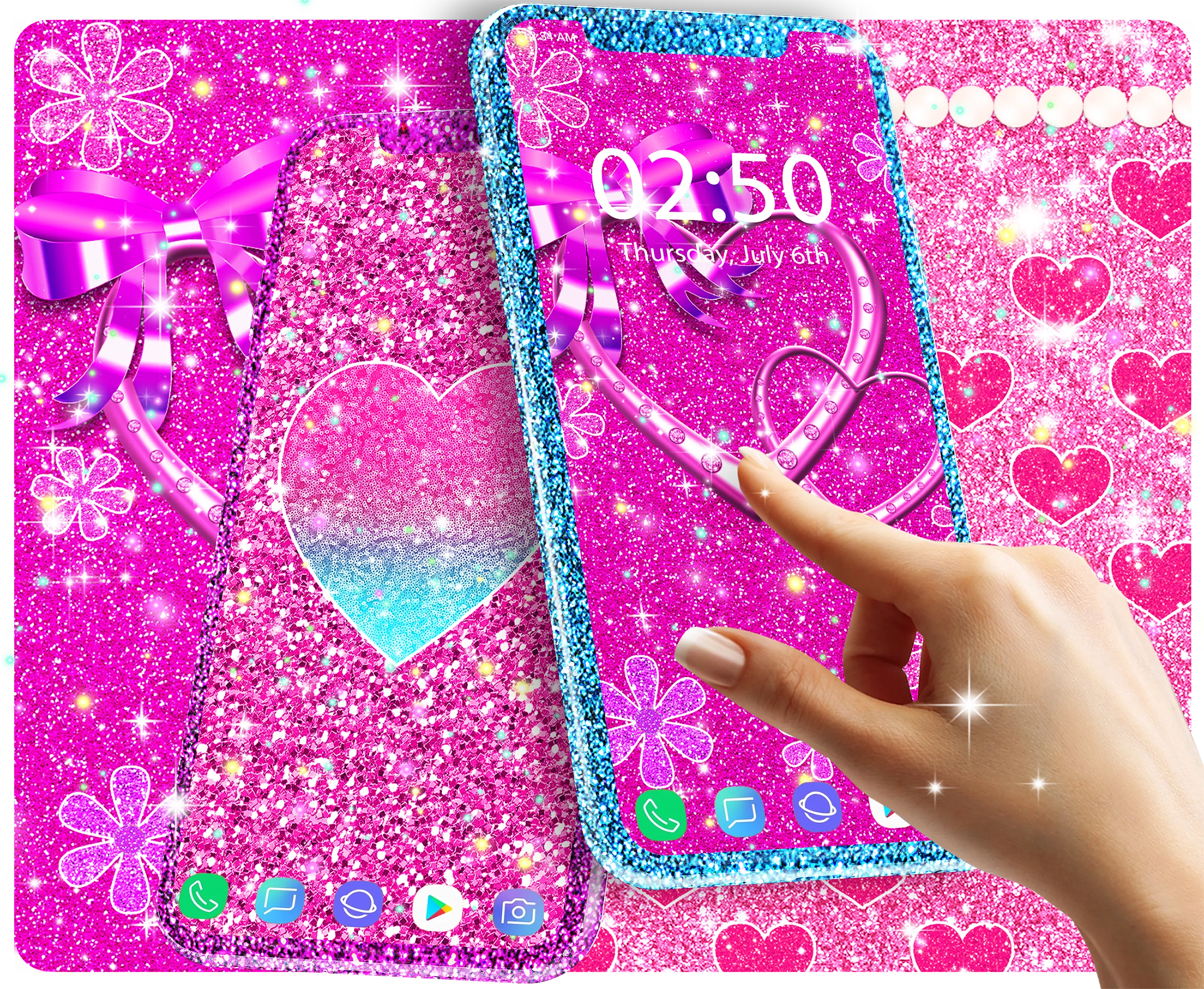 Pink glitter live wallpaper | Indus Appstore | Screenshot