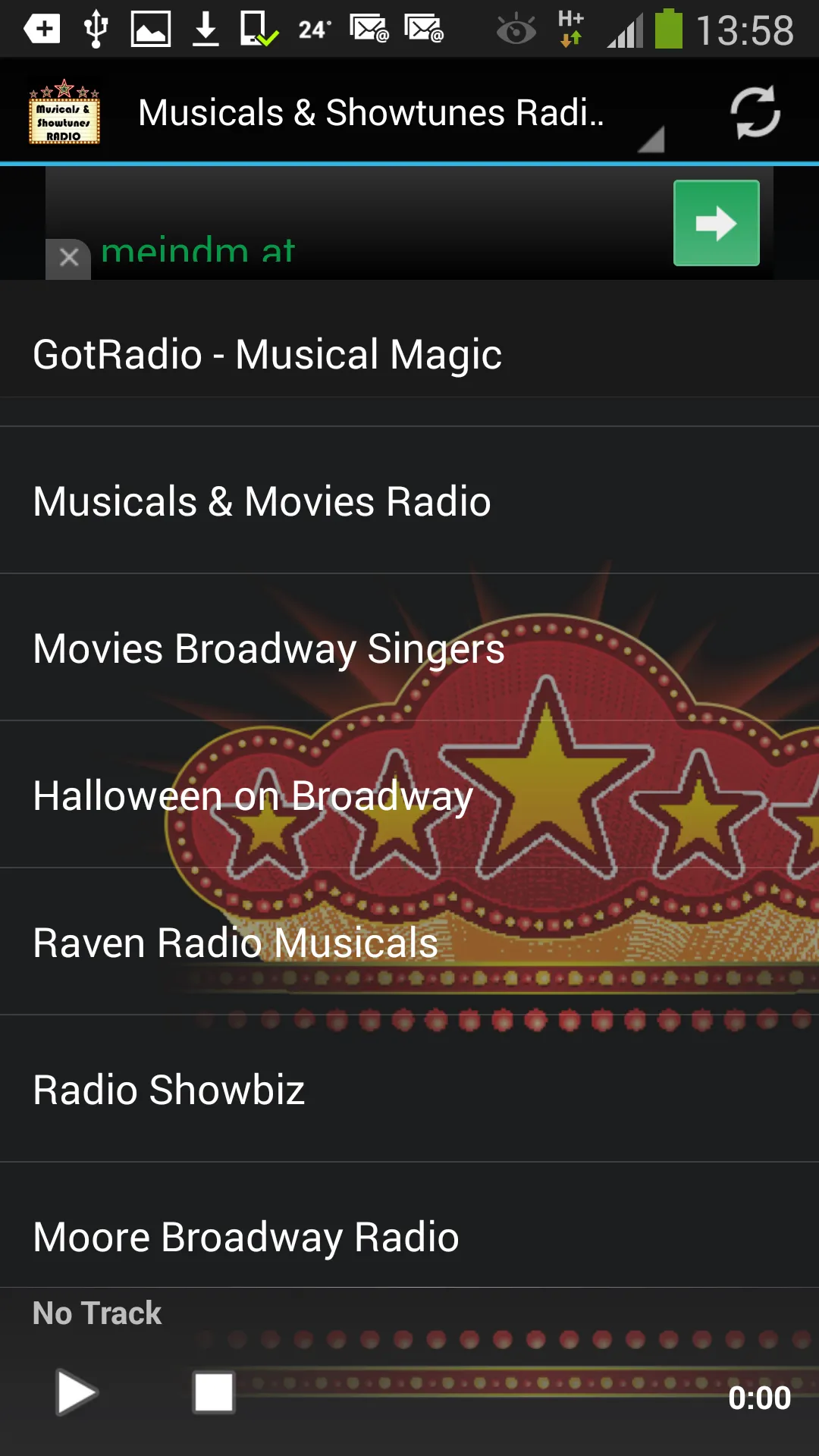 Musicals & Showtunes Radios | Indus Appstore | Screenshot