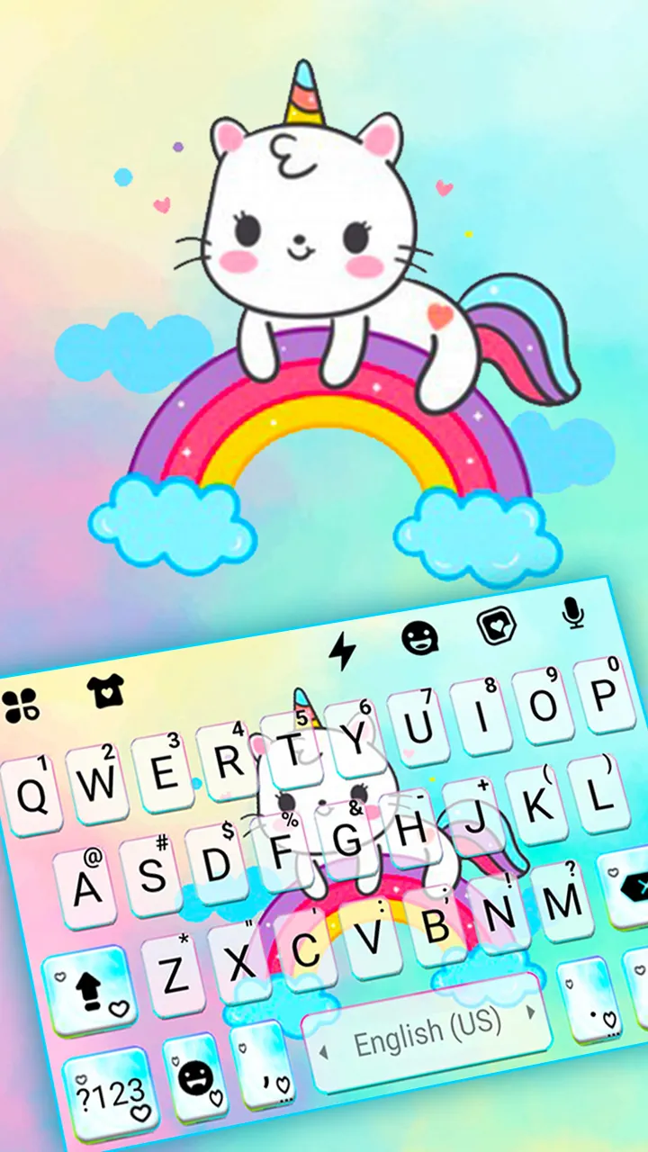 Rainbow Cat Unicorn Keyboard B | Indus Appstore | Screenshot