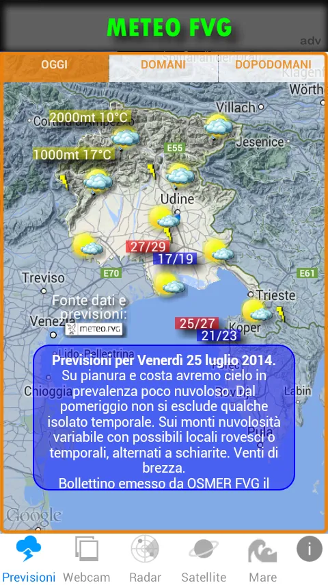 METEO FVG | Indus Appstore | Screenshot