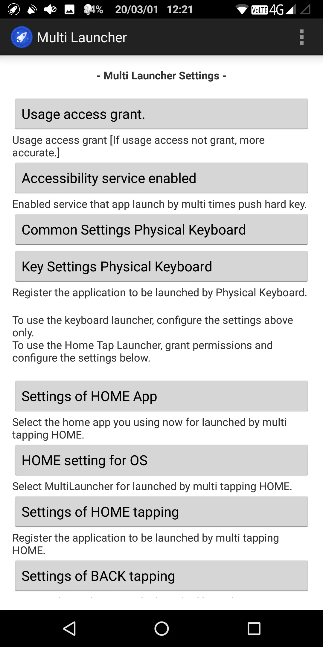 Physical keyboard and Home tap | Indus Appstore | Screenshot