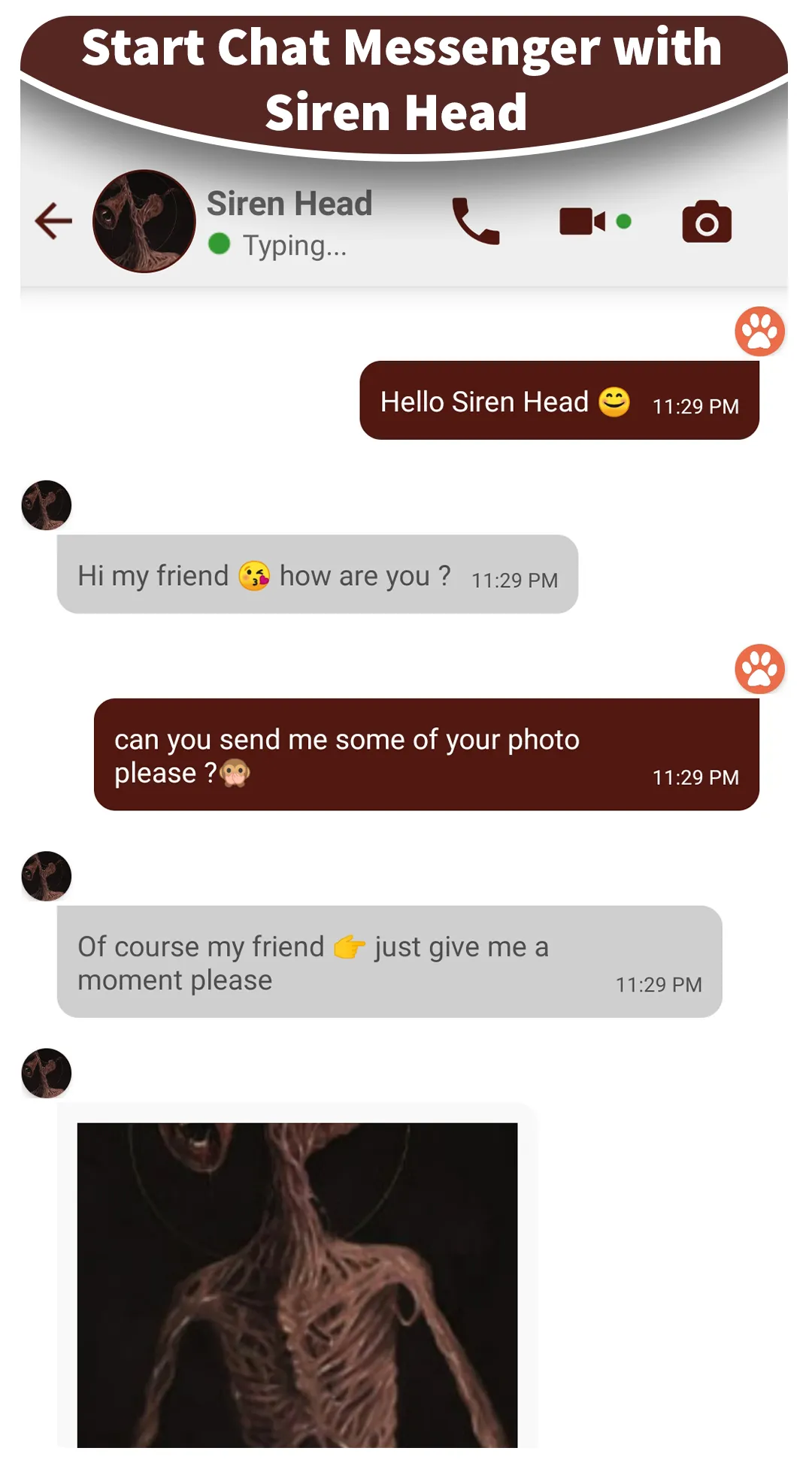 fake call chat with Siren Head | Indus Appstore | Screenshot