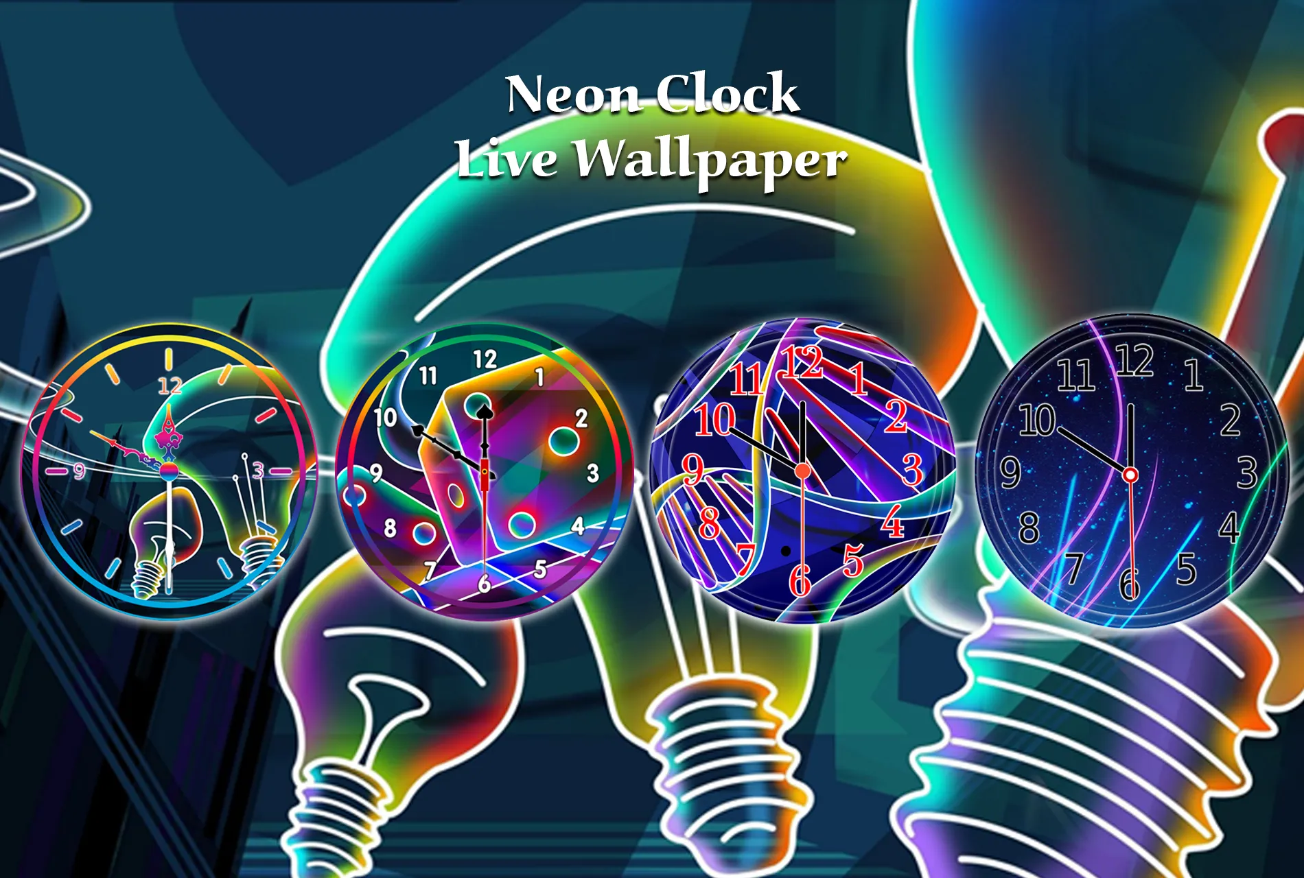 Neon Clock Live Wallpaper | Indus Appstore | Screenshot