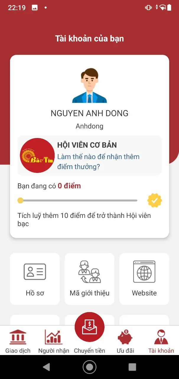 Bao Tin Chuyen Tien | Indus Appstore | Screenshot