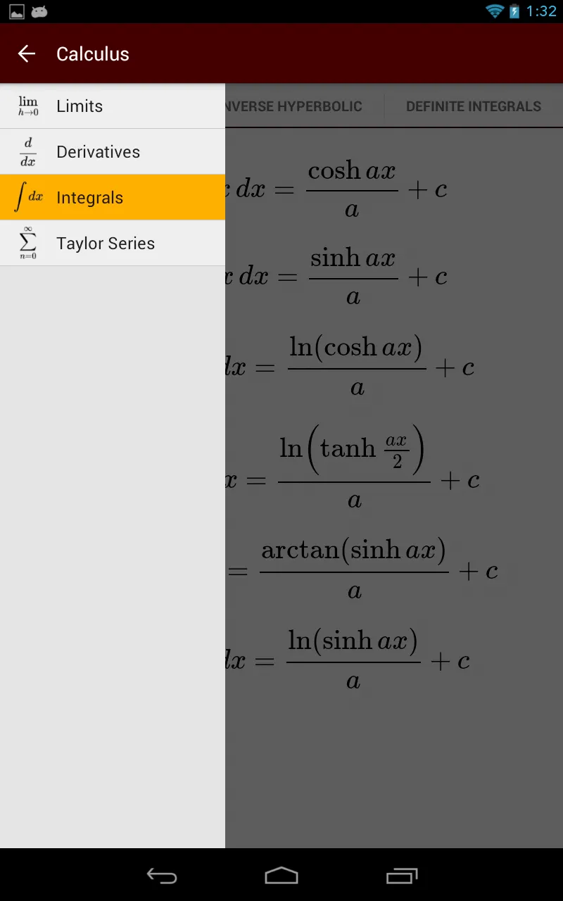 Calculus Cheatsheets | Indus Appstore | Screenshot