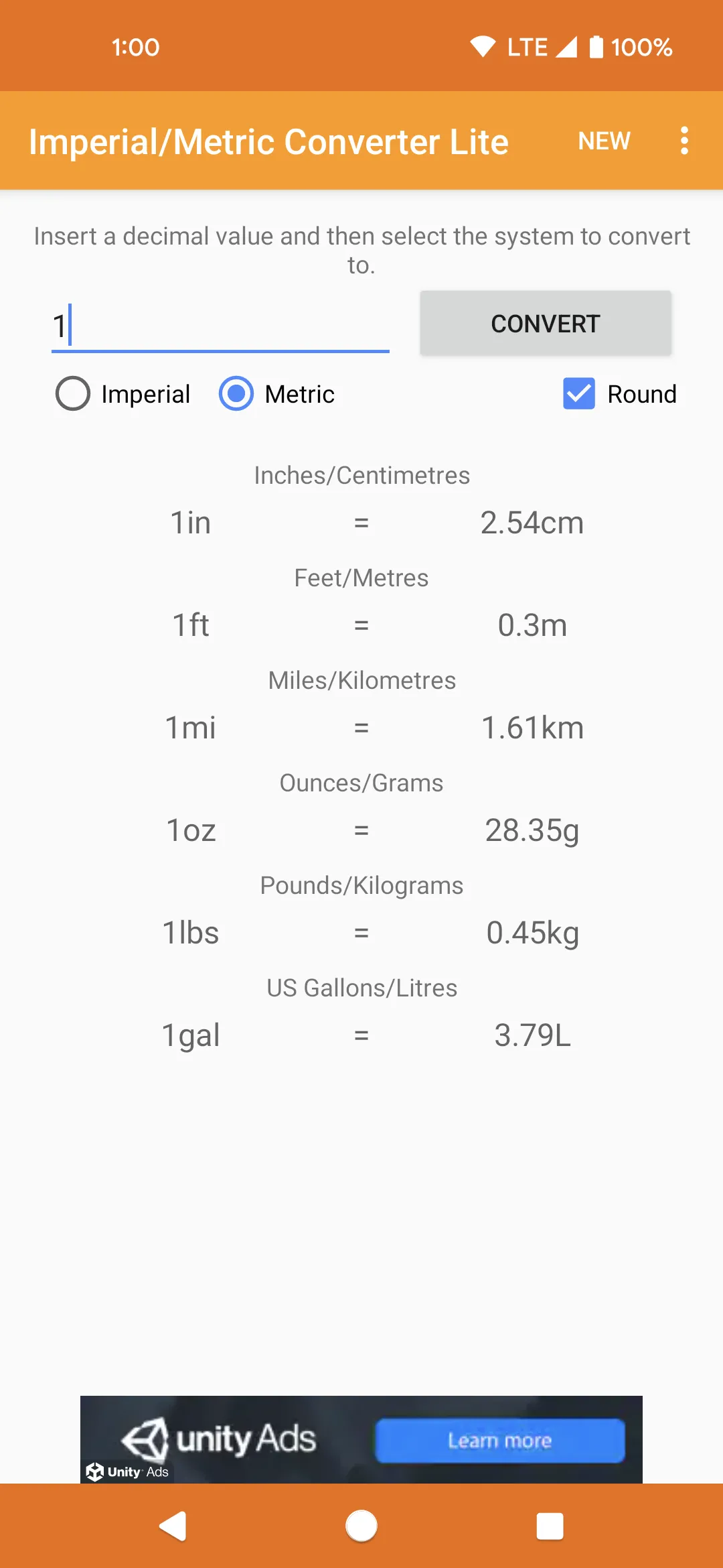 Imperial Metric Converter Lite | Indus Appstore | Screenshot