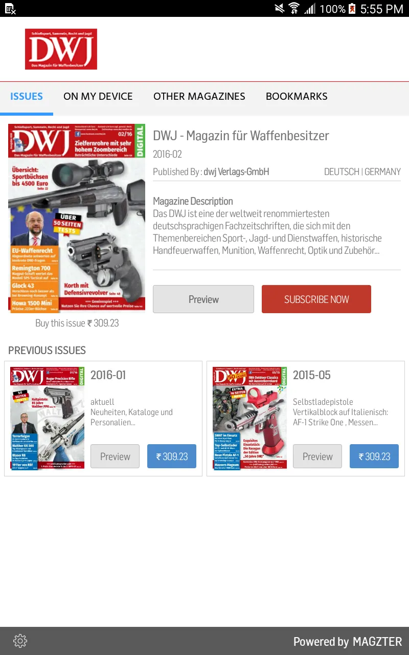 DWJ - Magazin für Waffenbesitz | Indus Appstore | Screenshot