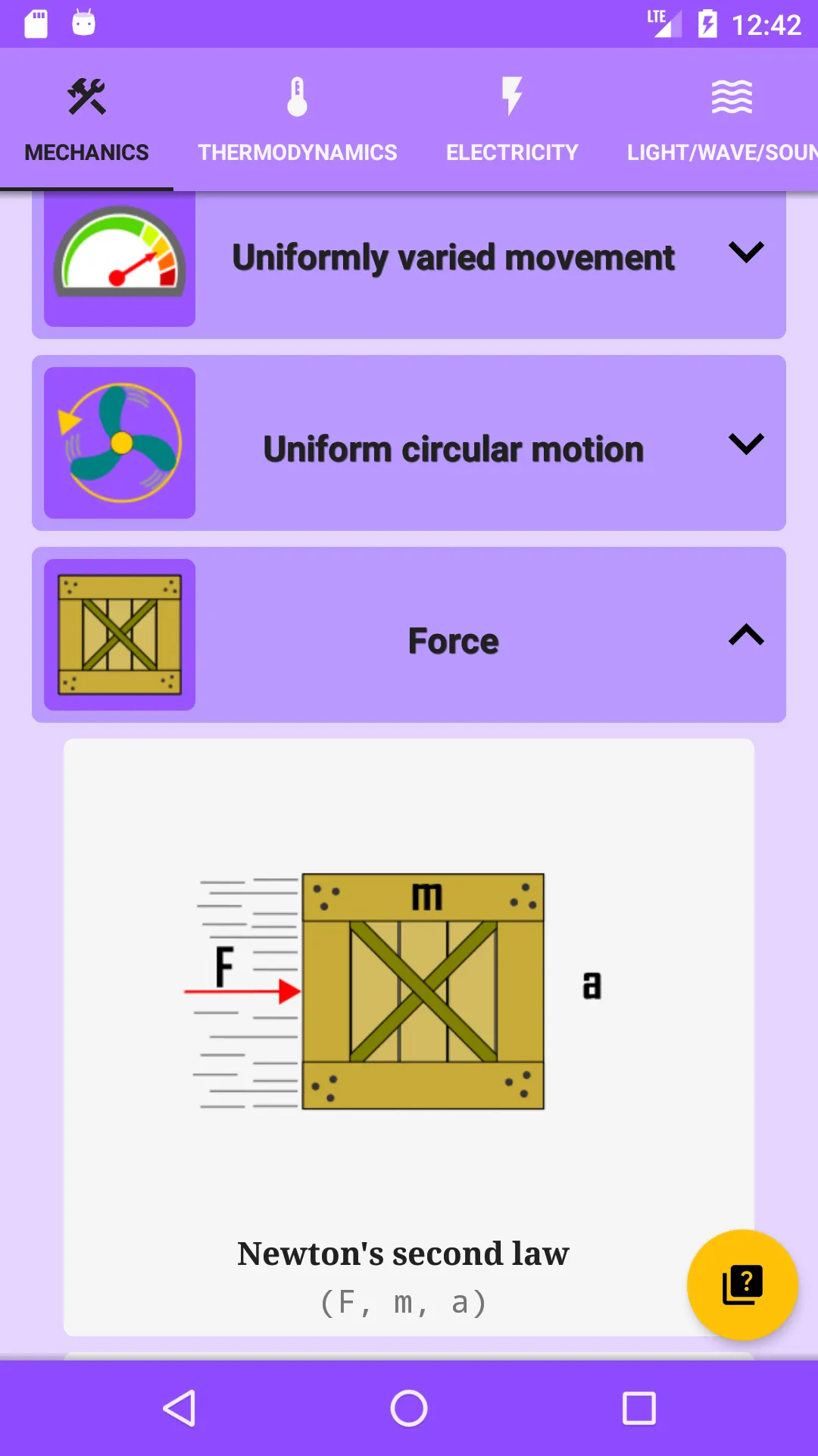 Physics Formula Calculator | Indus Appstore | Screenshot