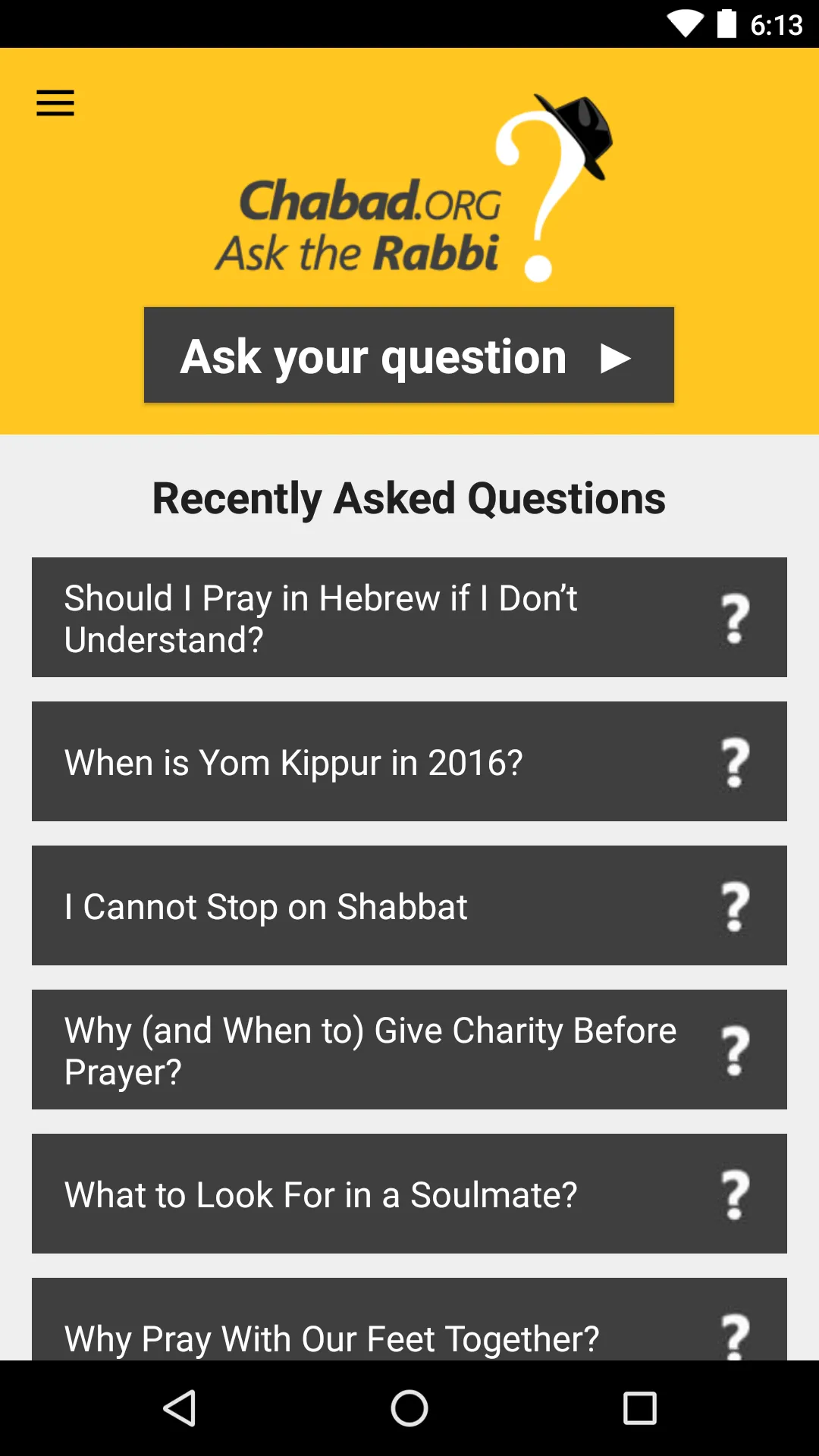 Ask the Rabbi | Indus Appstore | Screenshot