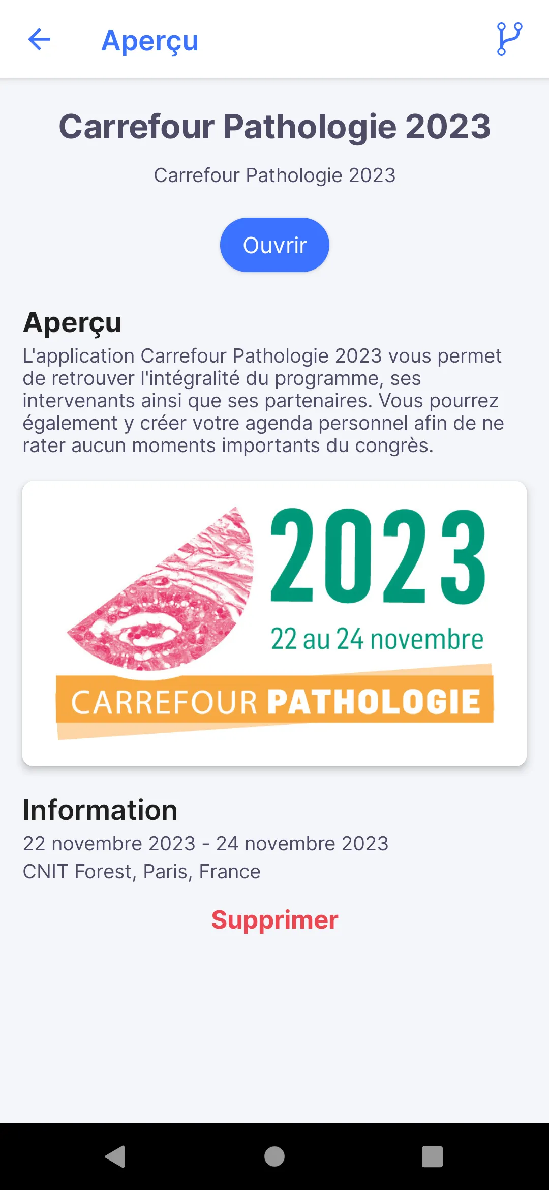 Carrefour Pathologie 2023 | Indus Appstore | Screenshot