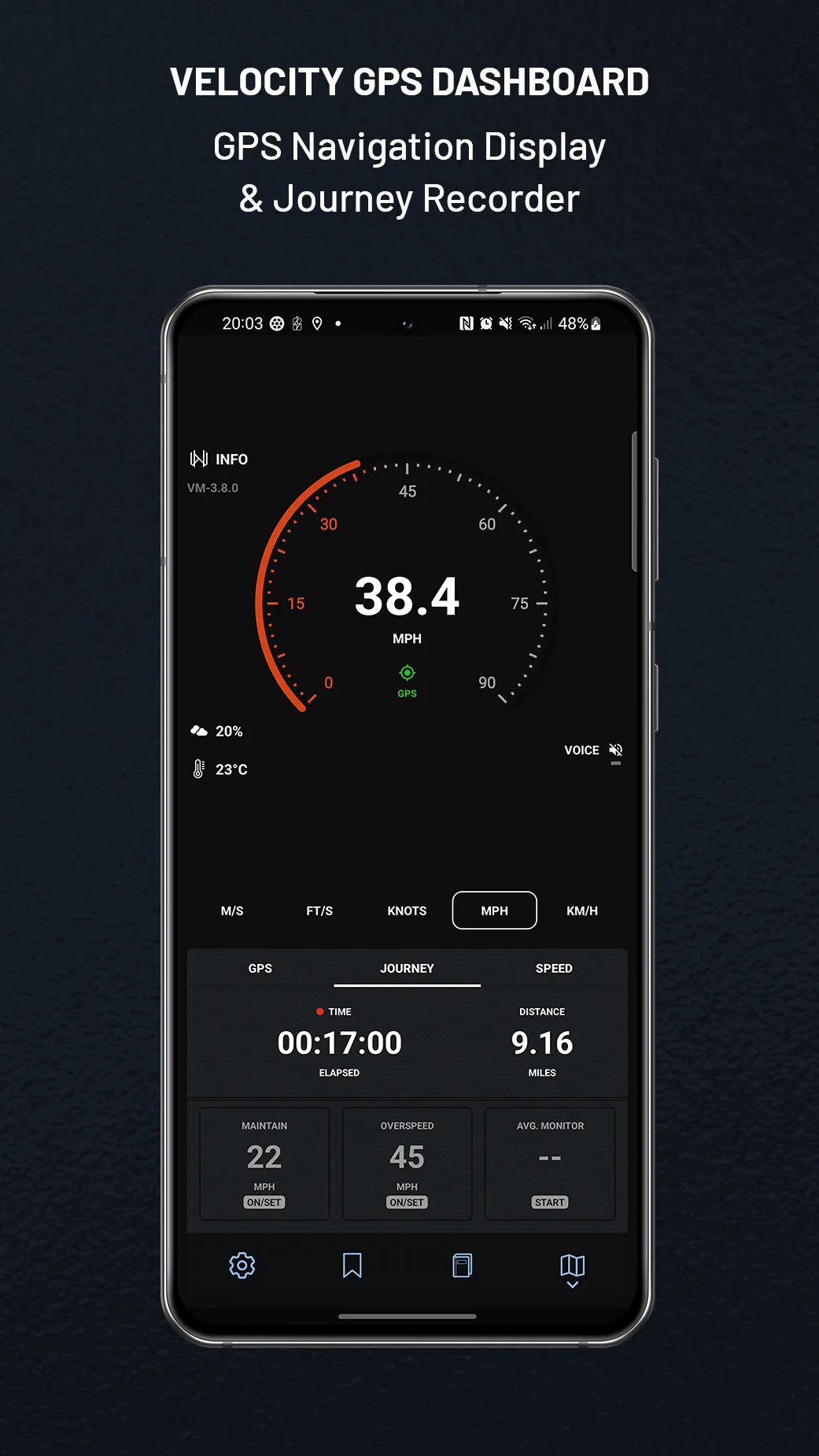 Velocity GPS Speed Dash | Indus Appstore | Screenshot