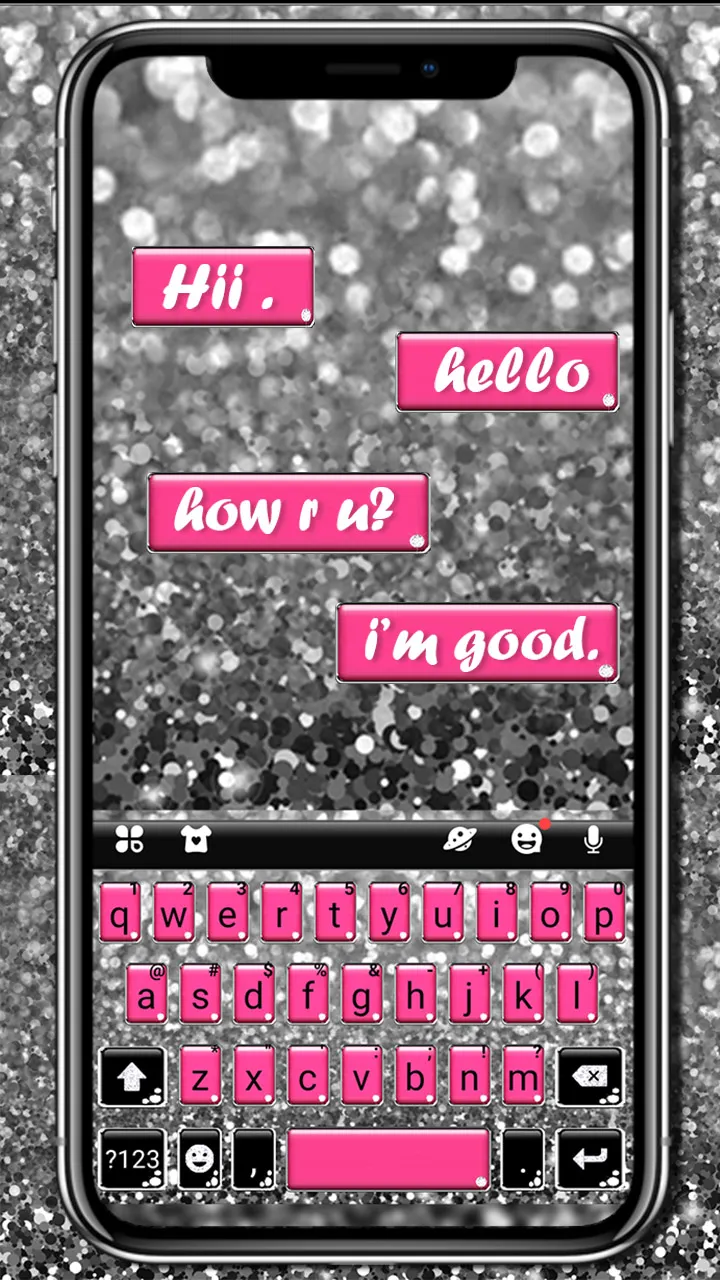 Pink Silver Glitter Keyboard B | Indus Appstore | Screenshot