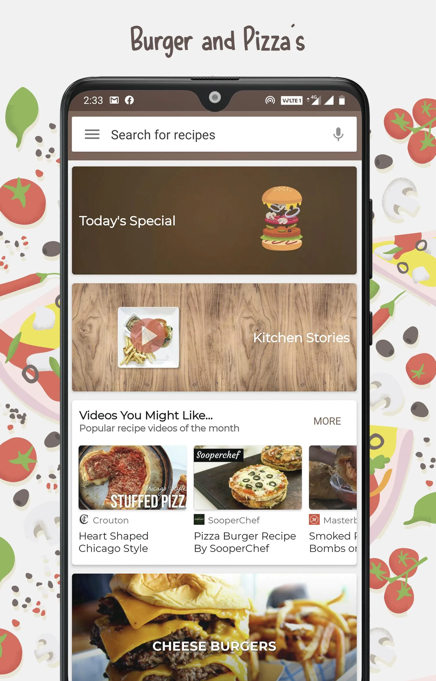 Burger and Pizza Recipes | Indus Appstore | Screenshot