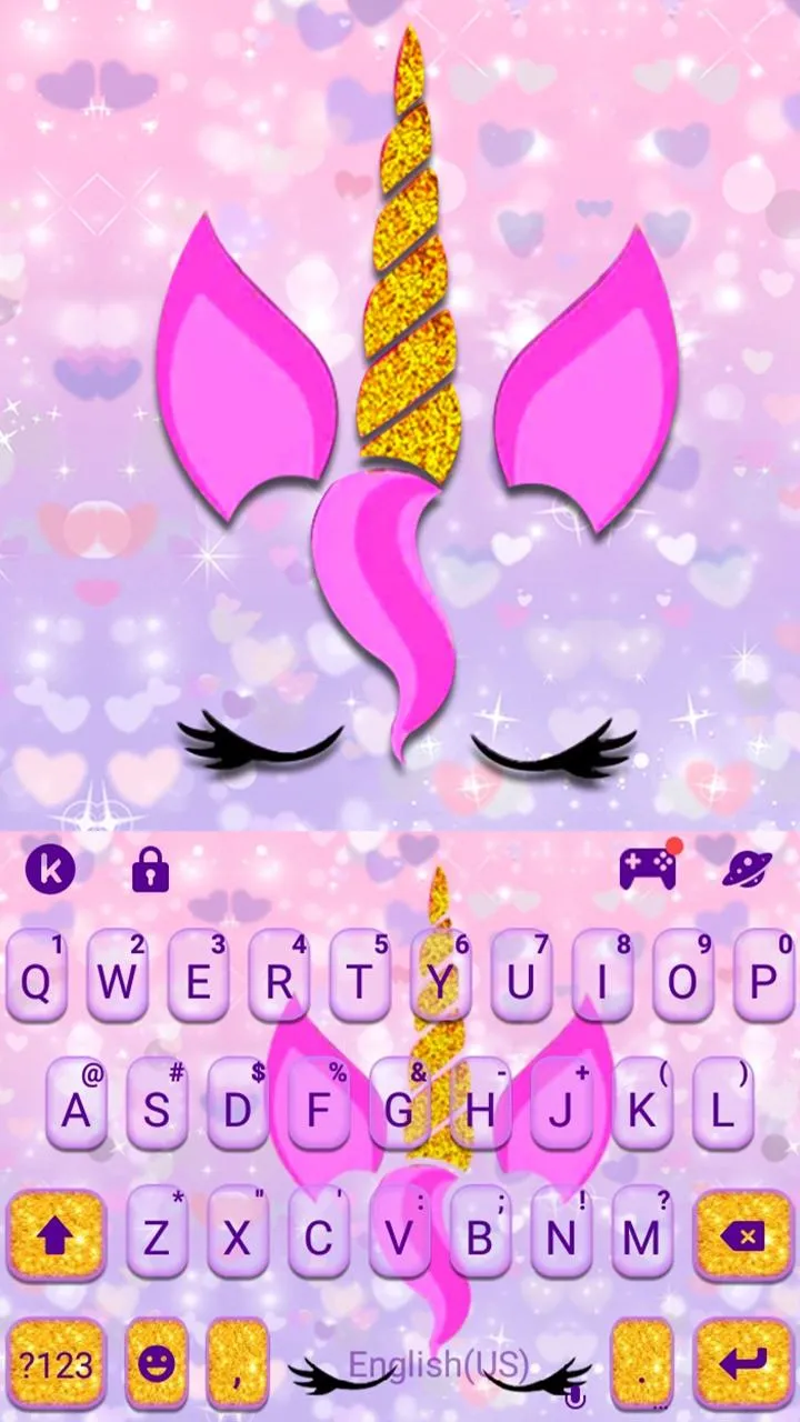 Dream Glitter Unicorn Keyboard | Indus Appstore | Screenshot