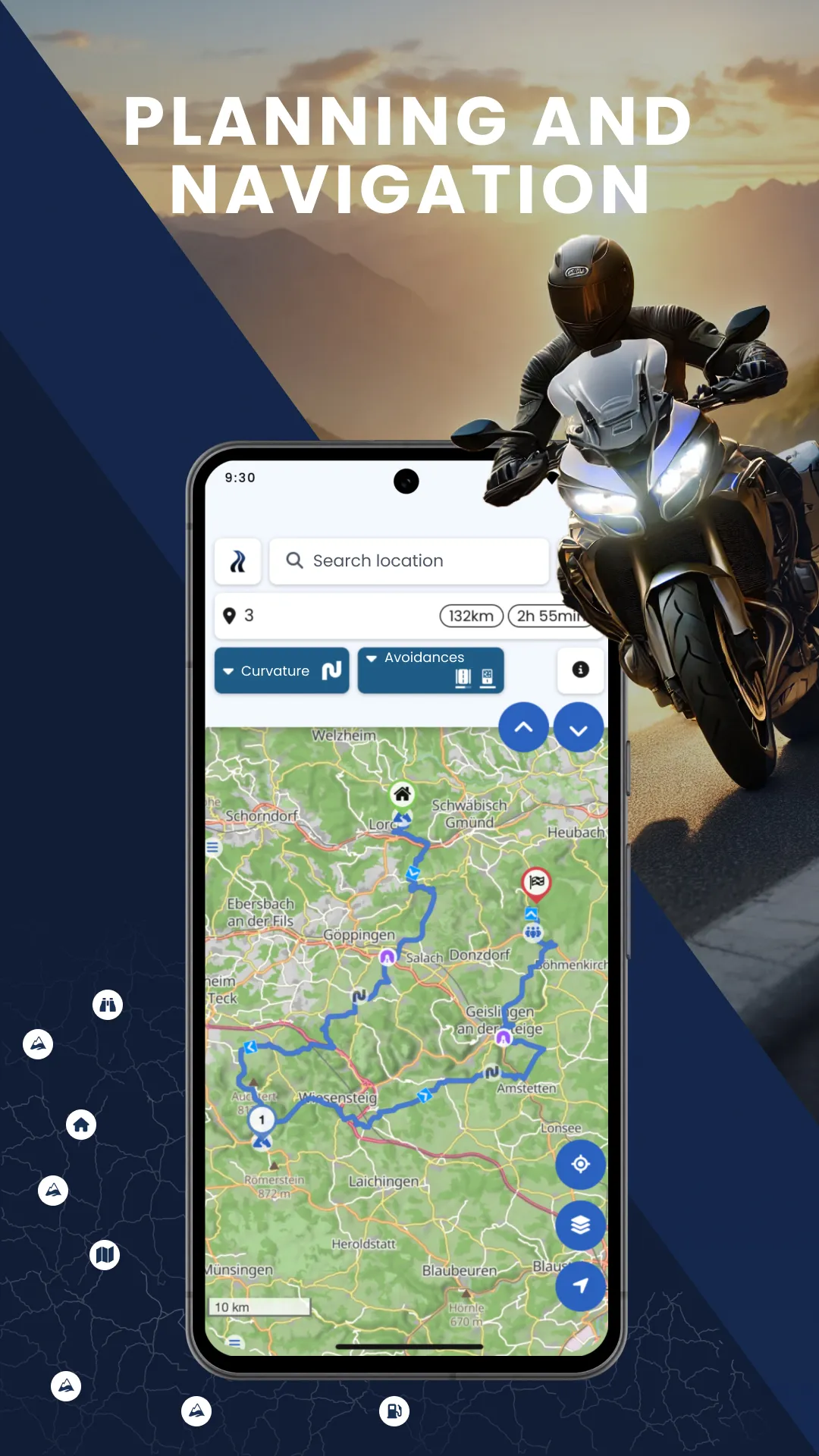 Kurviger Motorcycle Navigation | Indus Appstore | Screenshot