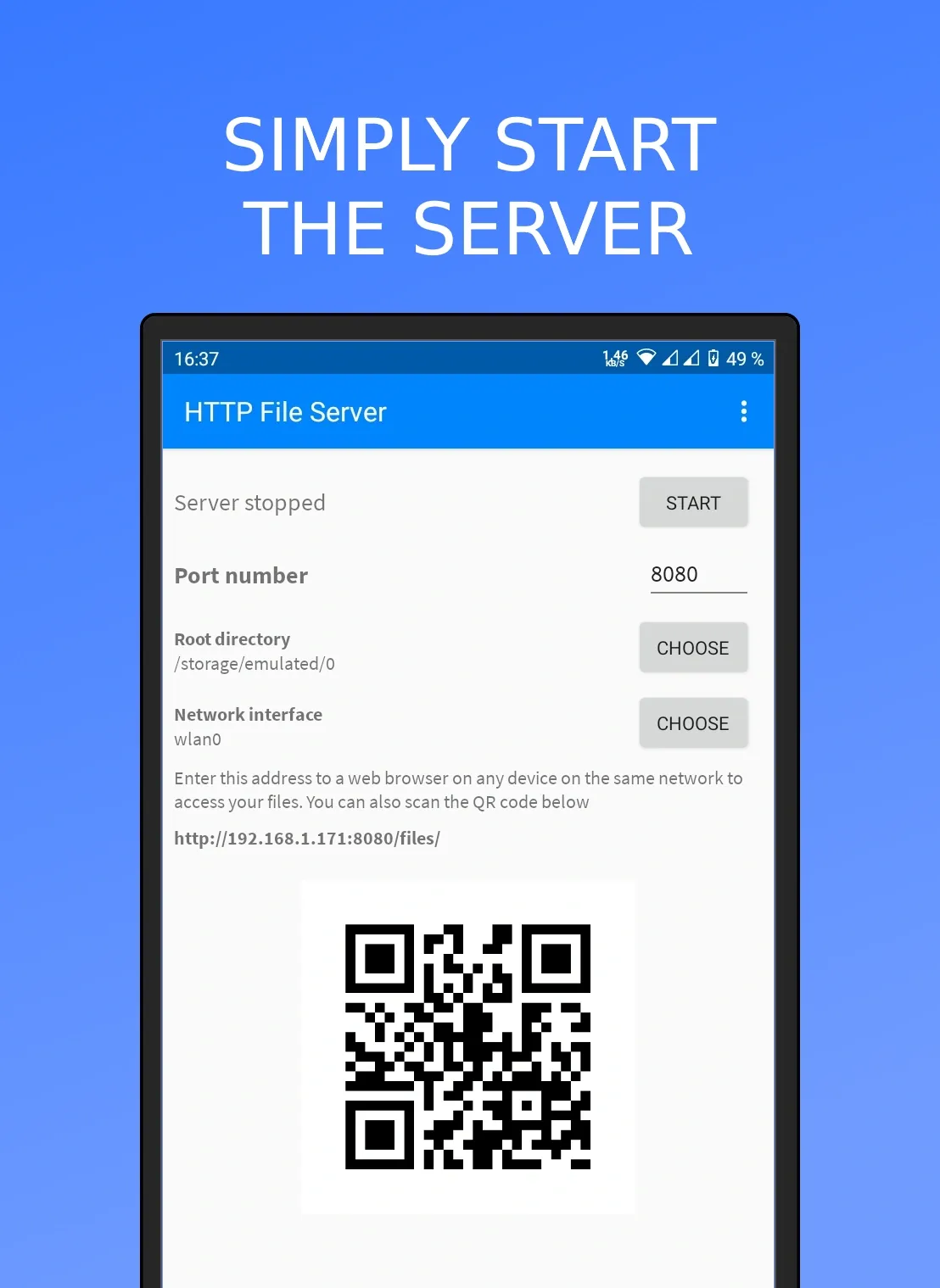 HTTP File Server (+WebDAV) | Indus Appstore | Screenshot