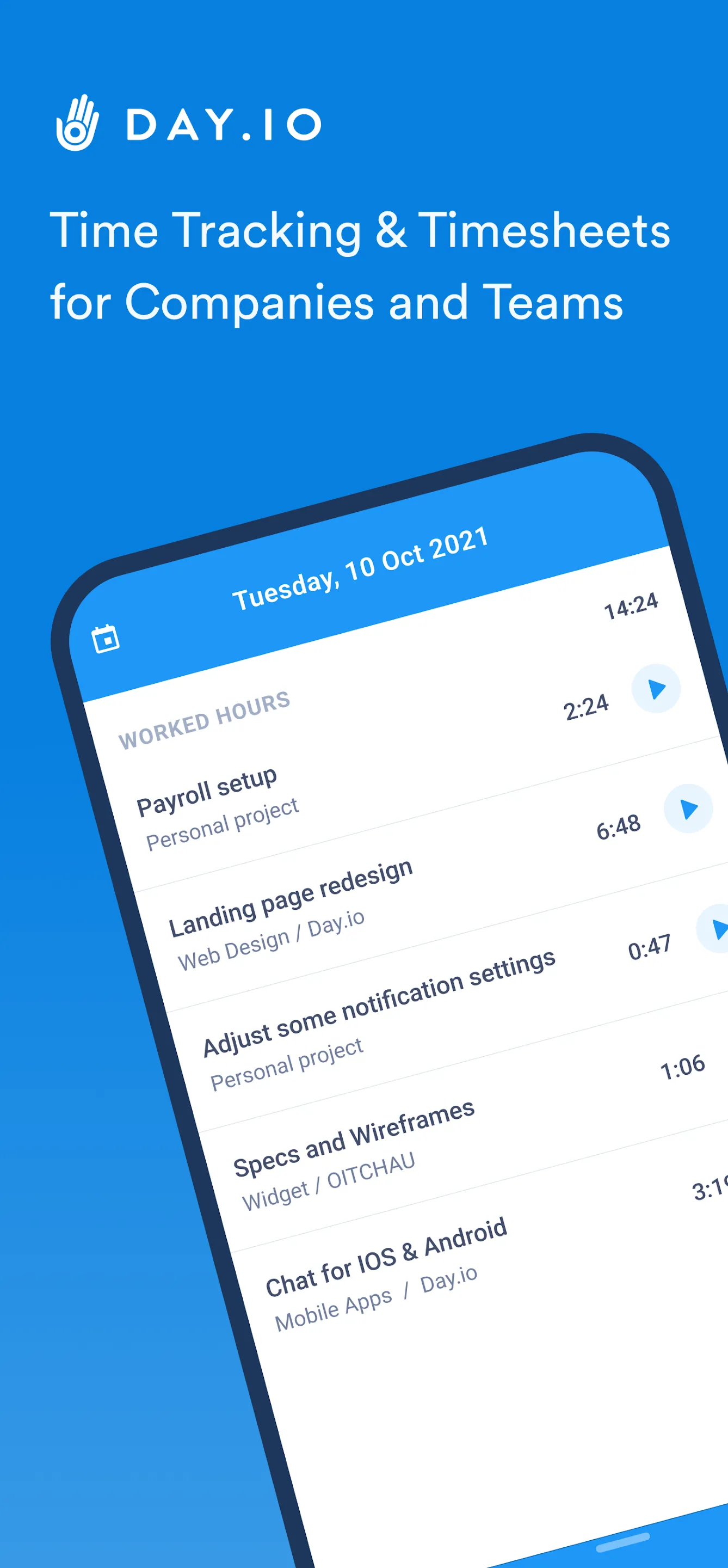 Day: Time Tracker & Timesheets | Indus Appstore | Screenshot