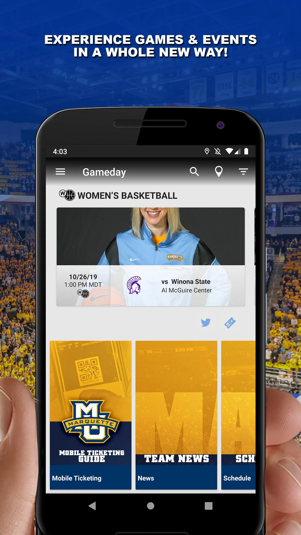 Marquette Gameday | Indus Appstore | Screenshot