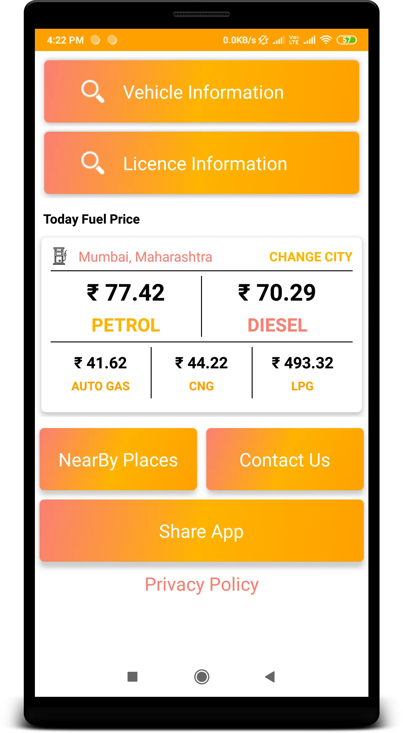 Vehicle Information | Indus Appstore | Screenshot