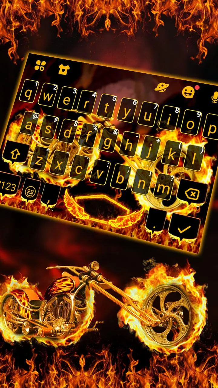 Fire Burning Motorcycle Keyboa | Indus Appstore | Screenshot