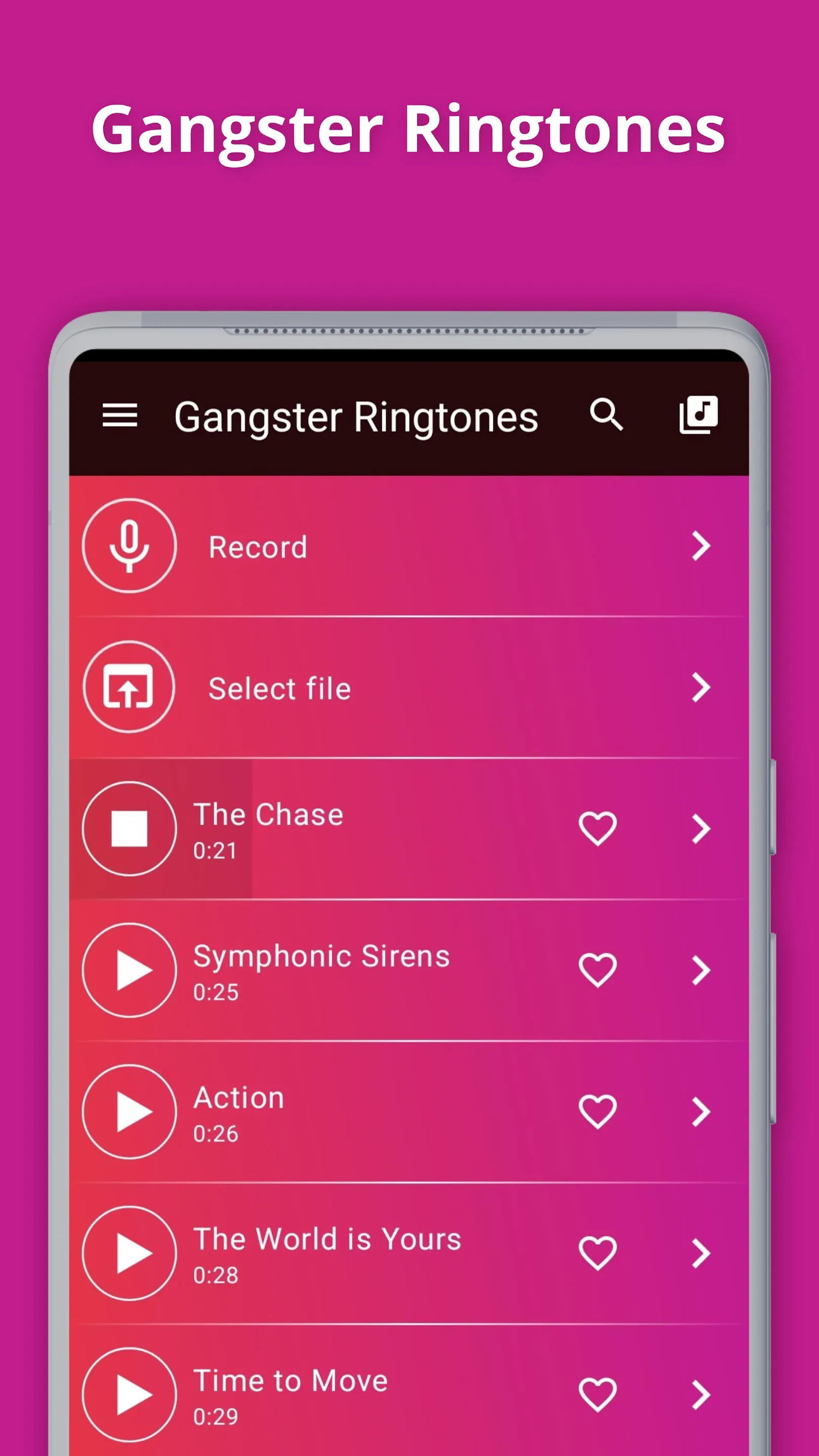 Gangster Ringtones | Indus Appstore | Screenshot