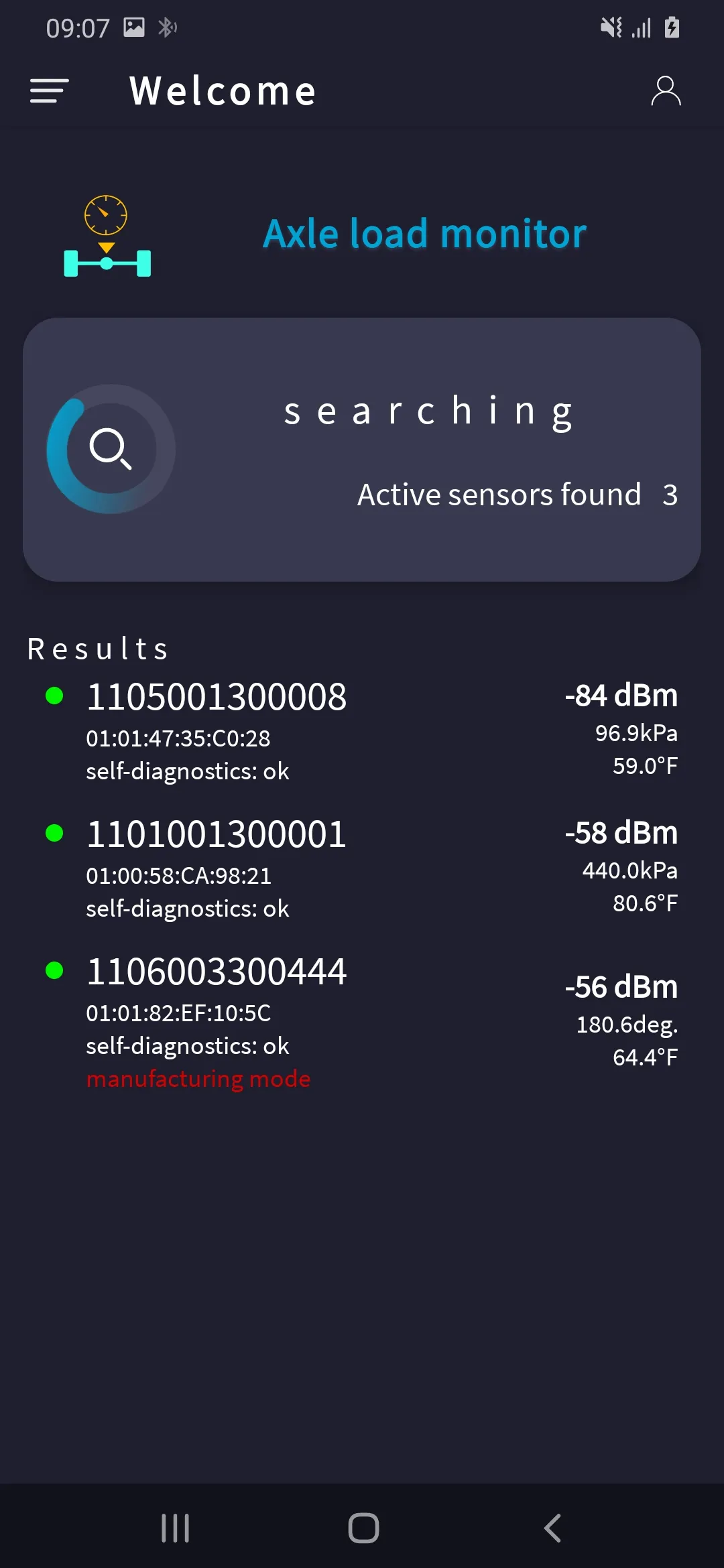 Axle load monitor | Indus Appstore | Screenshot