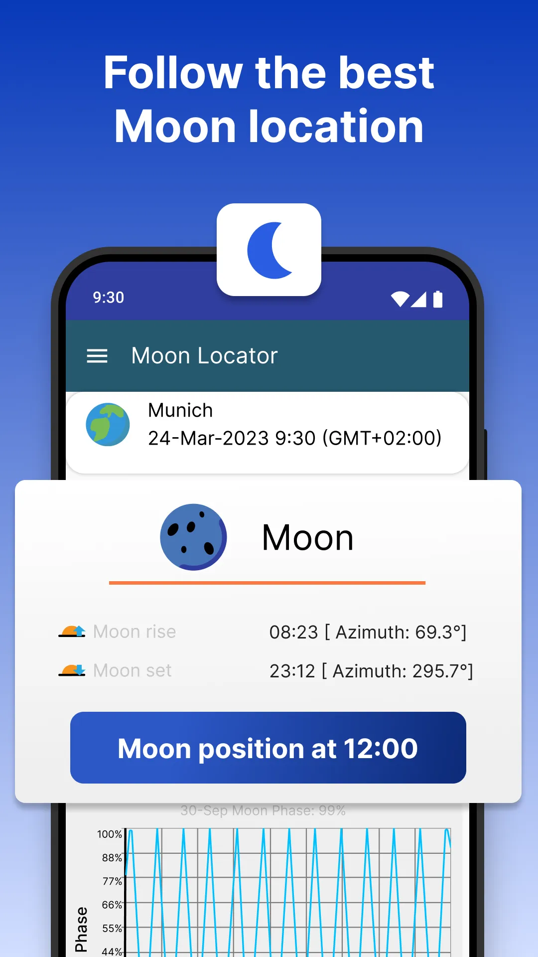 Moon Locator - Lunar Calendar | Indus Appstore | Screenshot