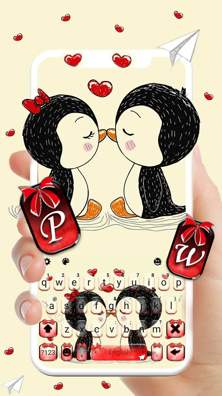 Love Kiss Penguin Keyboard The | Indus Appstore | Screenshot