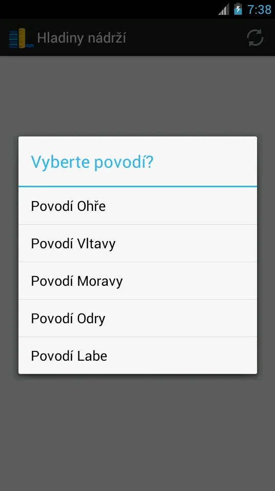 Hladiny vody v nádržích | Indus Appstore | Screenshot