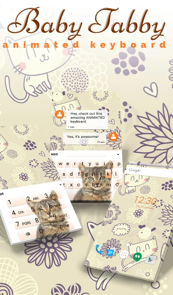 Tabby Cat Live Wallpaper Theme | Indus Appstore | Screenshot