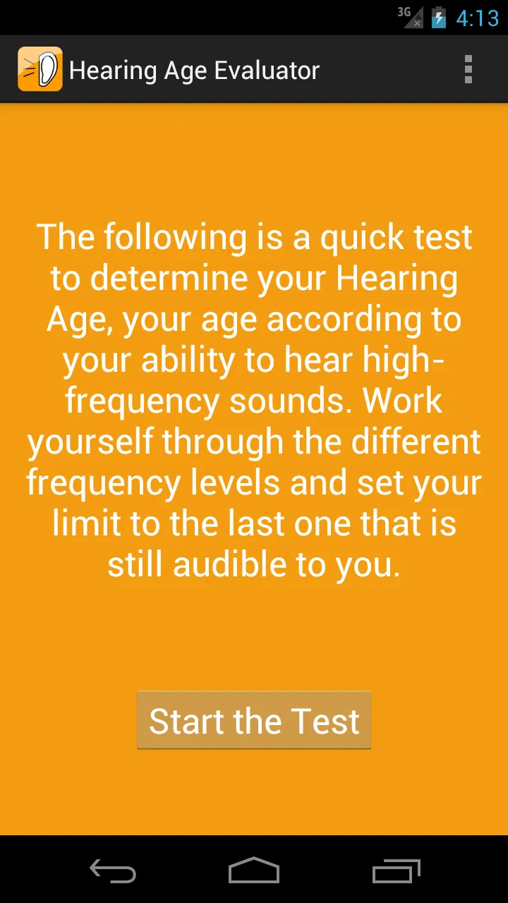 Hearing Age Evaluator | Indus Appstore | Screenshot