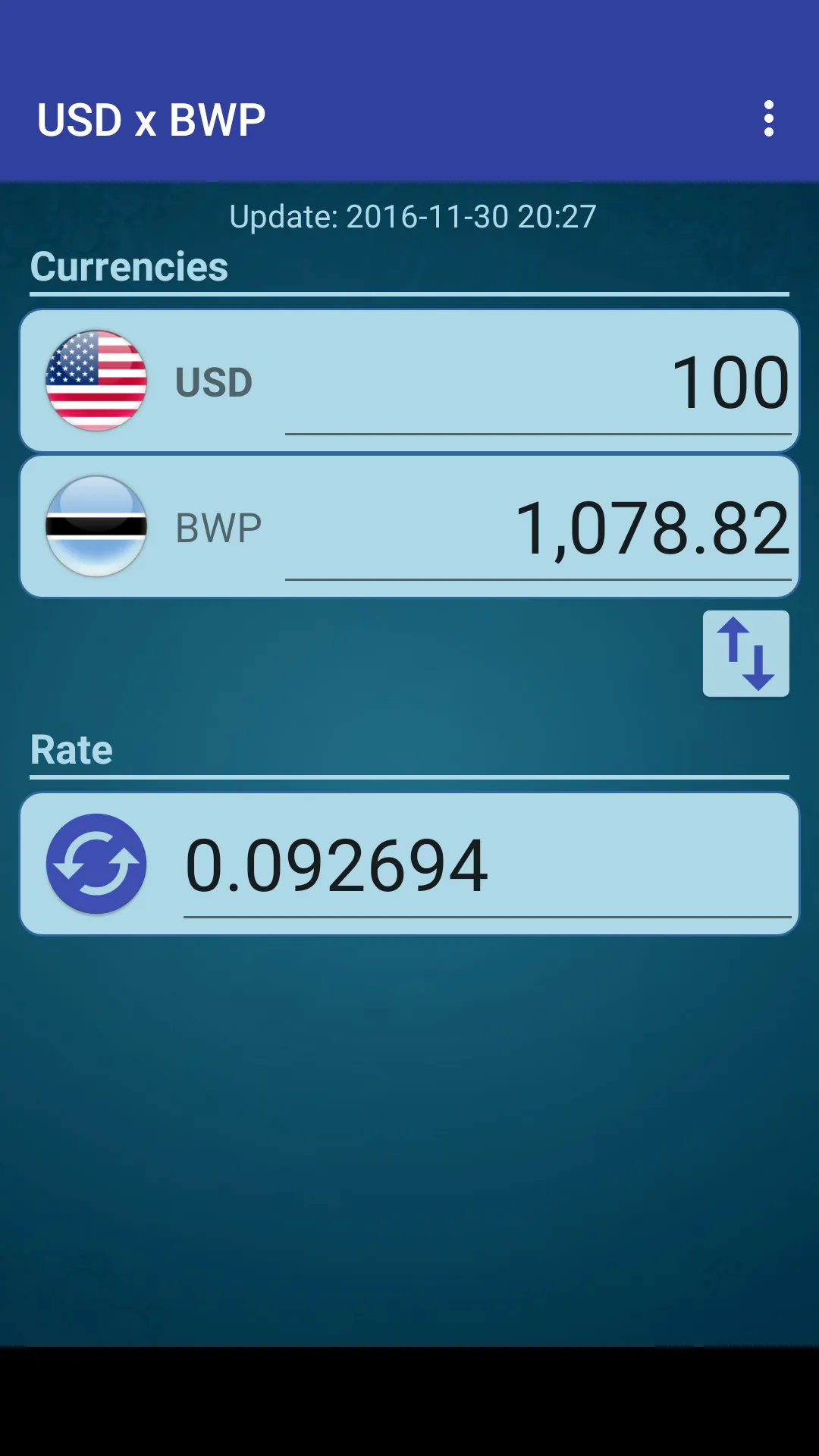 US Dollar to Botswanan Pula | Indus Appstore | Screenshot