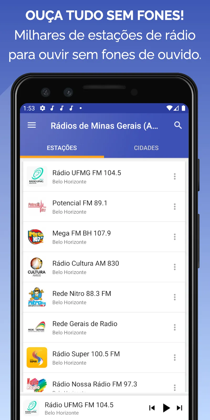 Rádios de Minas Gerais (AM/FM) | Indus Appstore | Screenshot