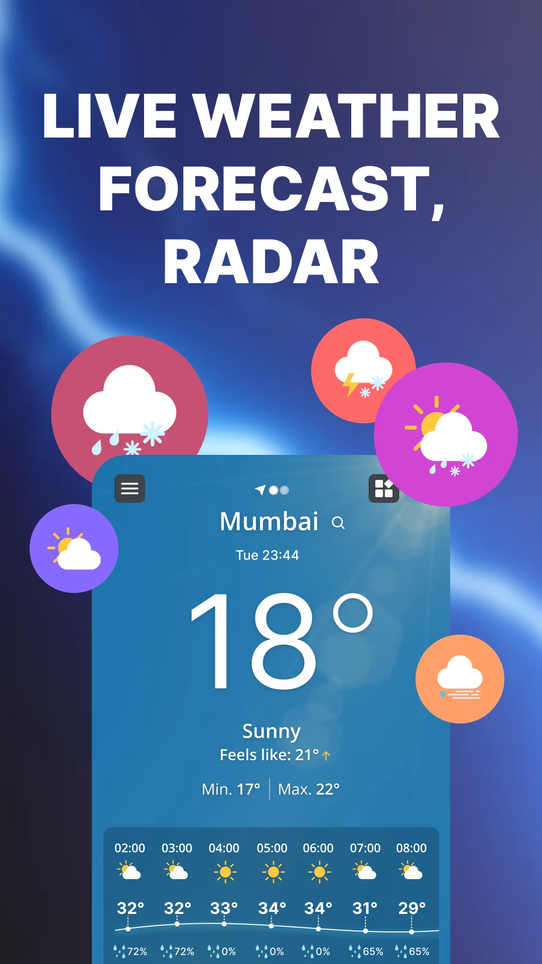 Live Weather Forecast, Radar | Indus Appstore | Screenshot