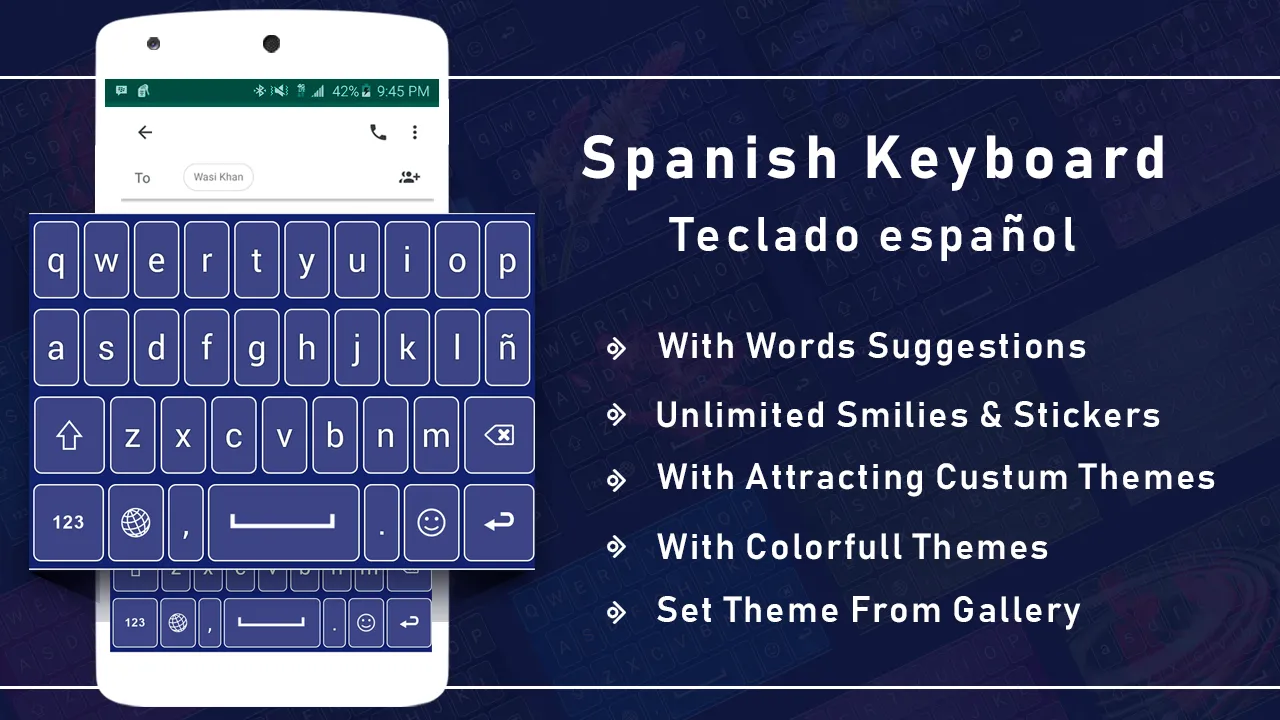 Spanish Keyboard with English | Indus Appstore | Screenshot