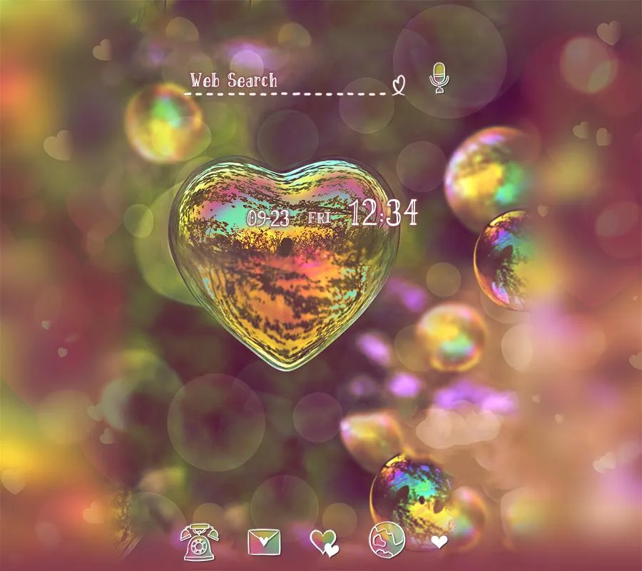 Heart Bubble Theme +HOME | Indus Appstore | Screenshot