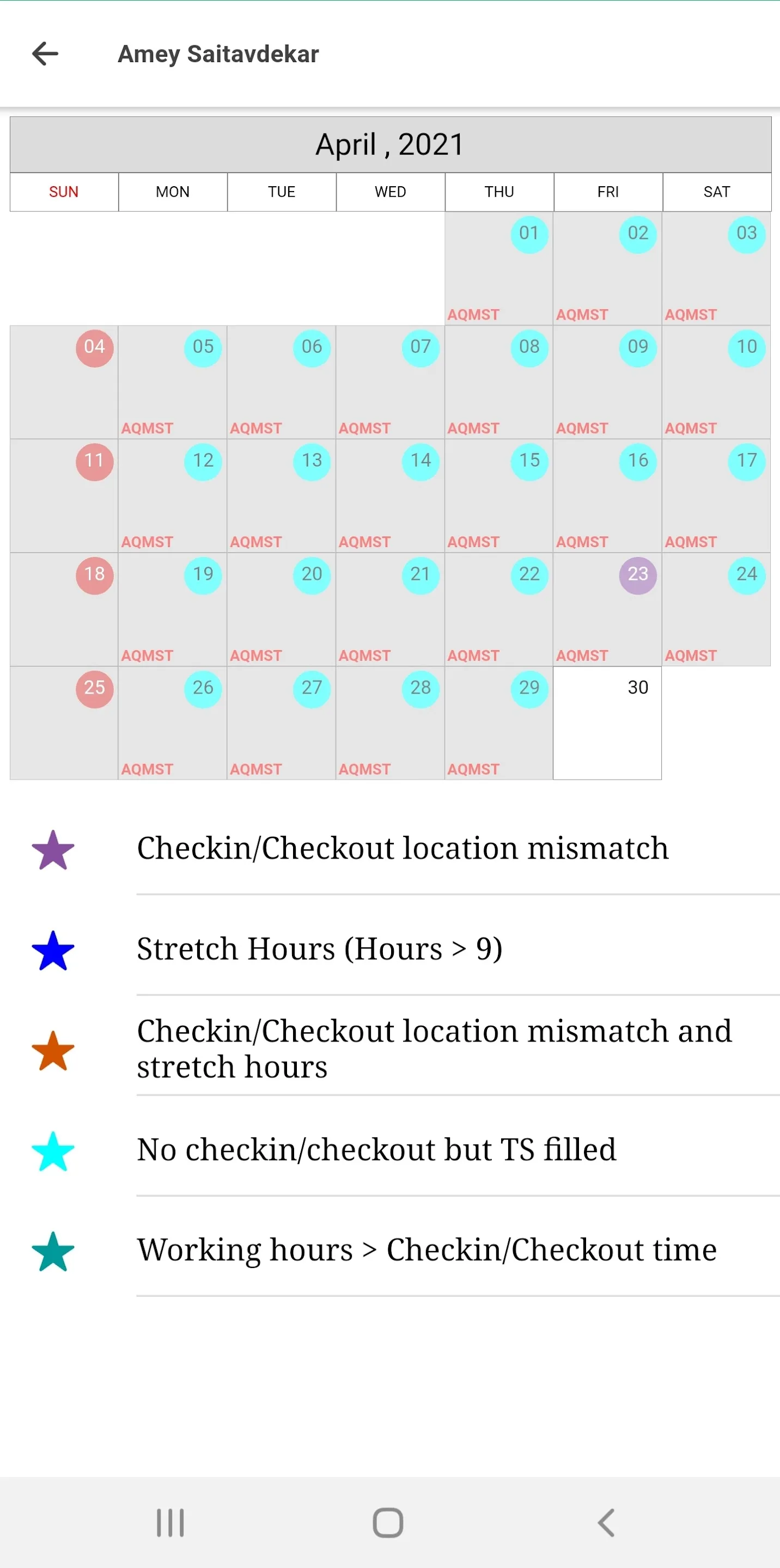 Timesheet | Indus Appstore | Screenshot