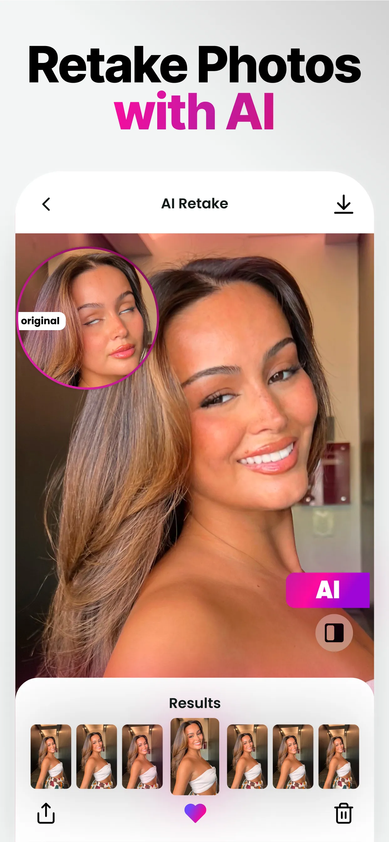 Retake AI: Face & Photo Editor | Indus Appstore | Screenshot