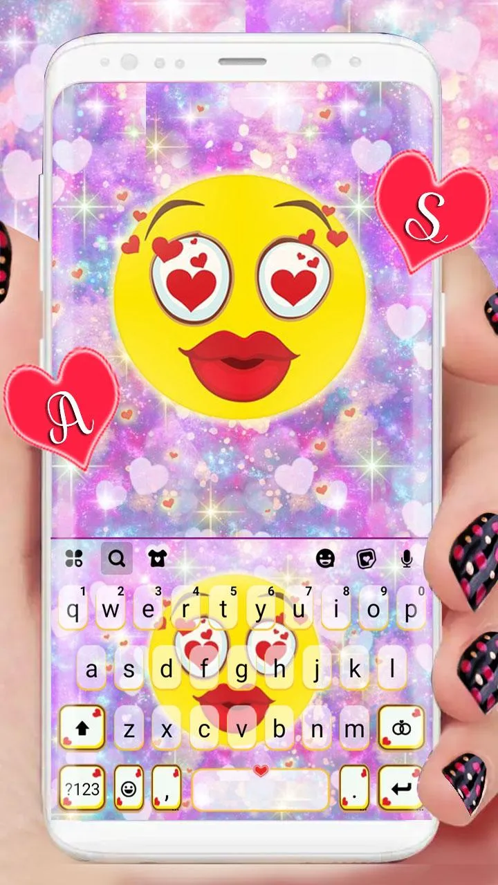 Galaxy Love Emoji Keyboard The | Indus Appstore | Screenshot