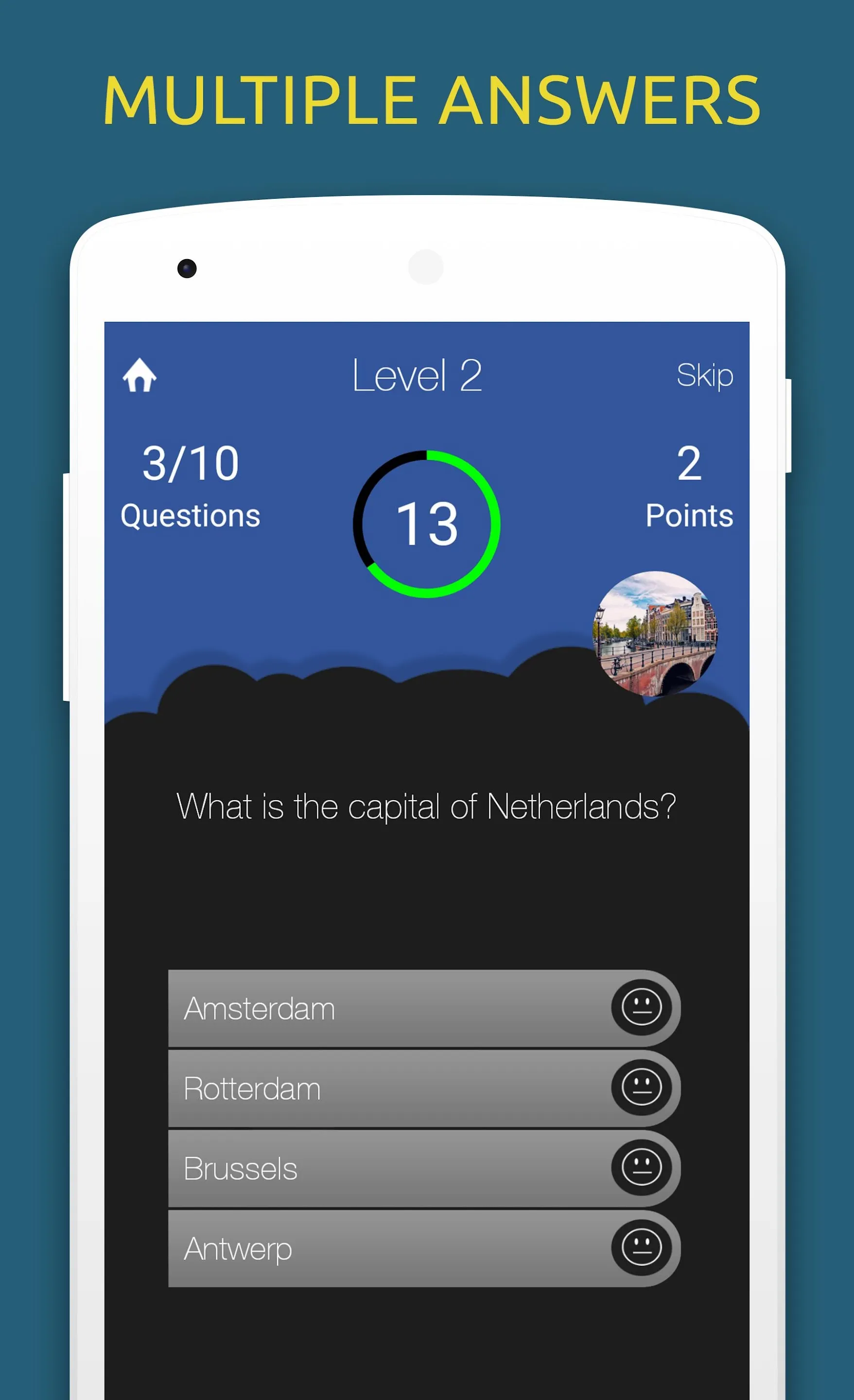 World Capitals Quiz Test Game | Indus Appstore | Screenshot