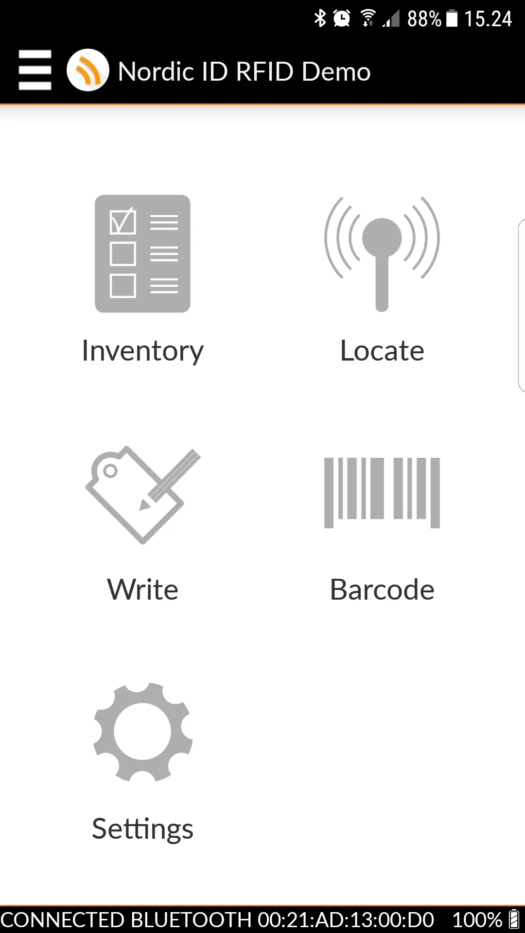 Nordic ID RFID Demo | Indus Appstore | Screenshot