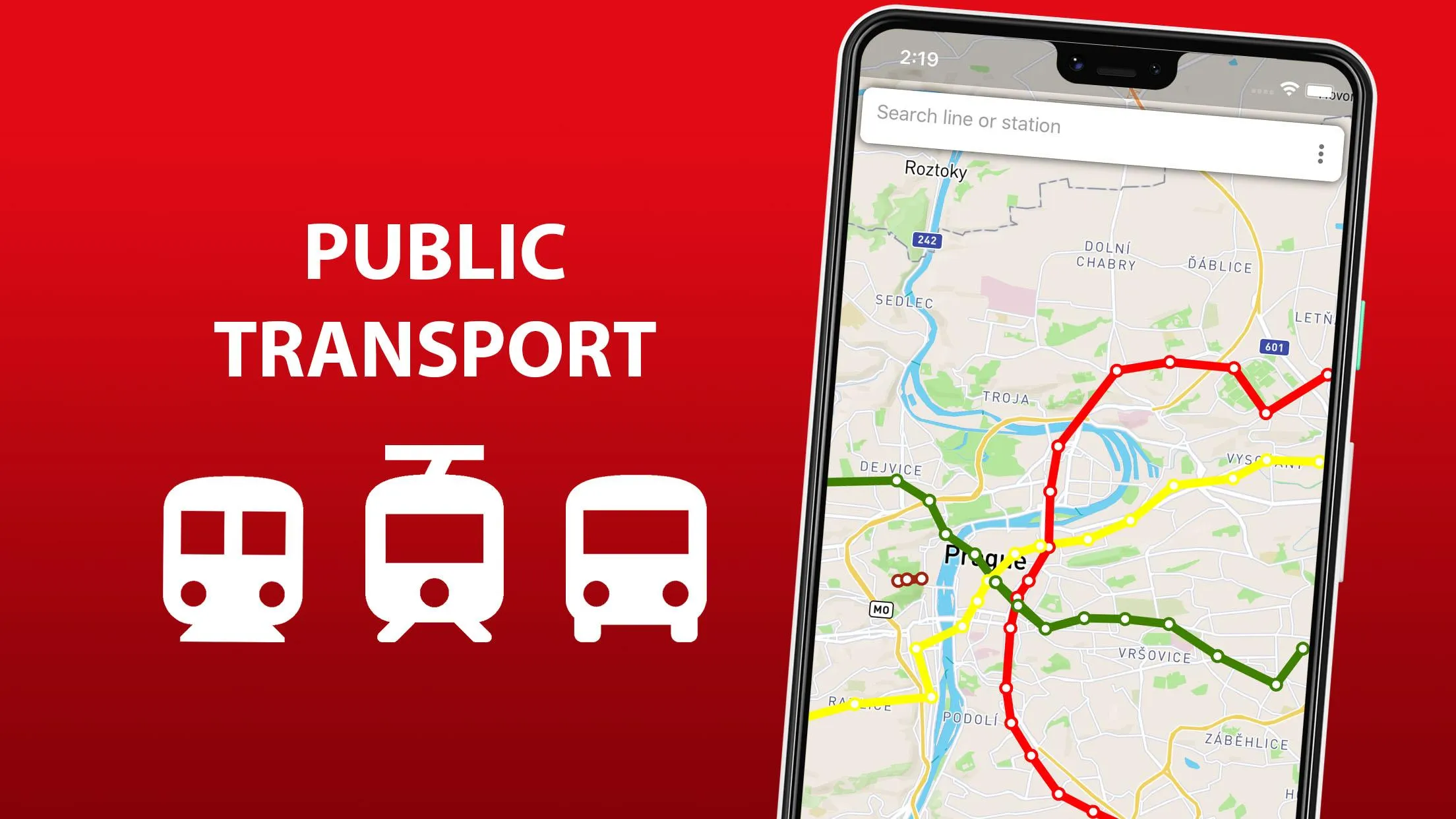 Public transport map Prague | Indus Appstore | Screenshot