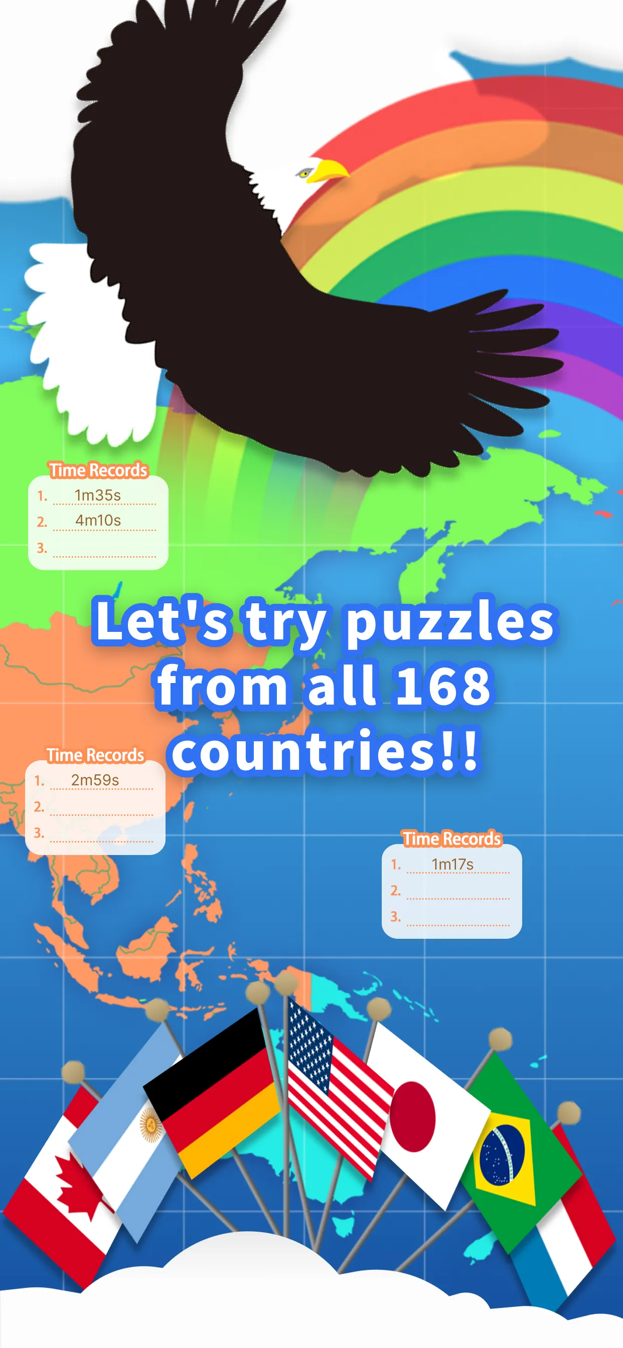 World Map Puzzle 168 Countries | Indus Appstore | Screenshot