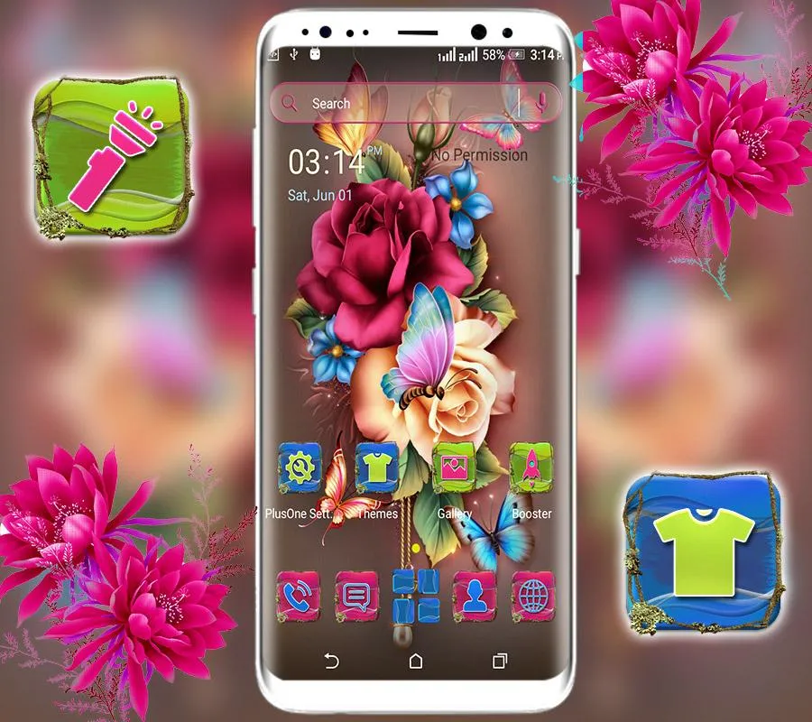 Rose Butterfly Launcher Theme | Indus Appstore | Screenshot