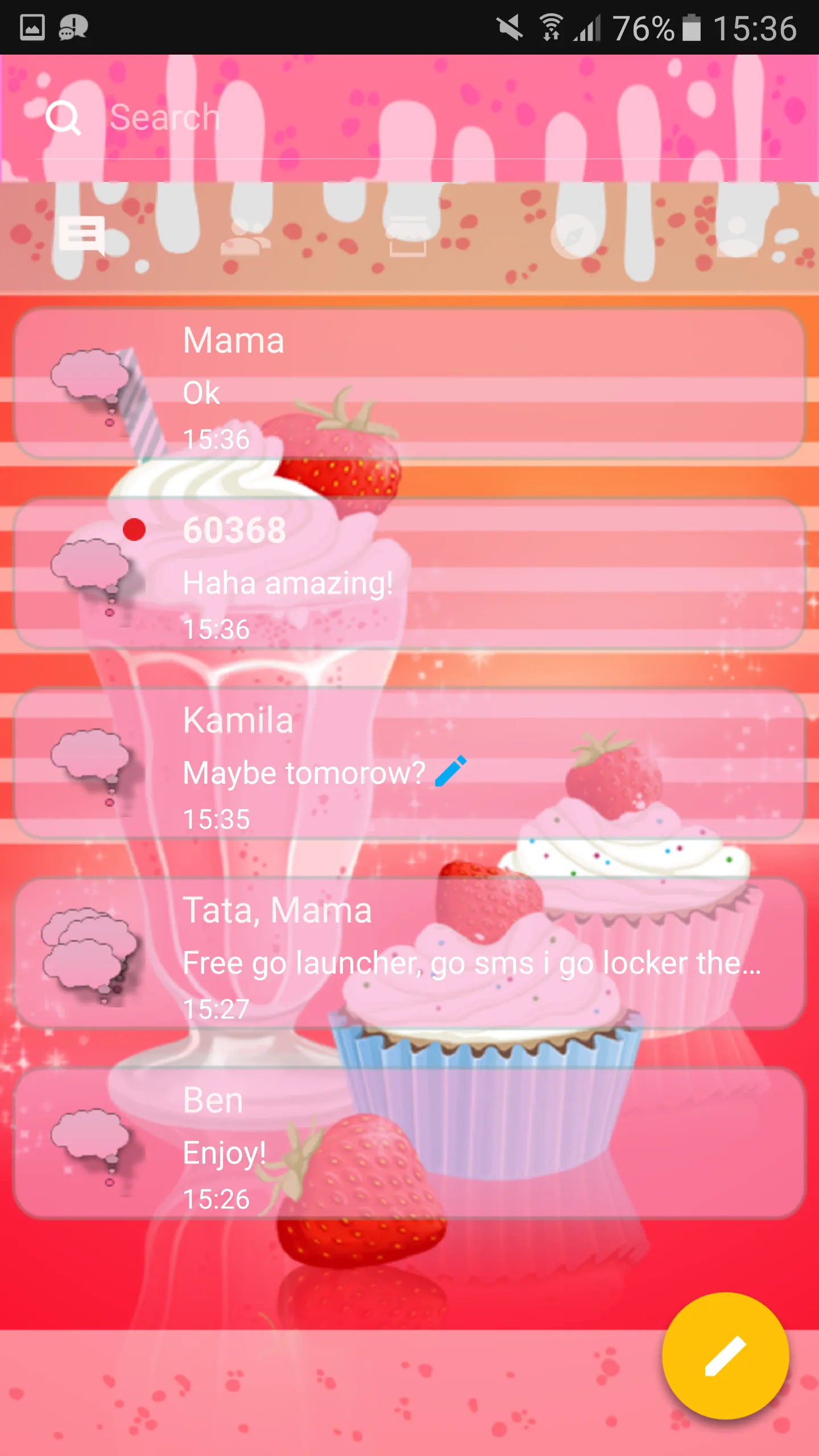 Muffin Shake Theme GO SMS Pro | Indus Appstore | Screenshot