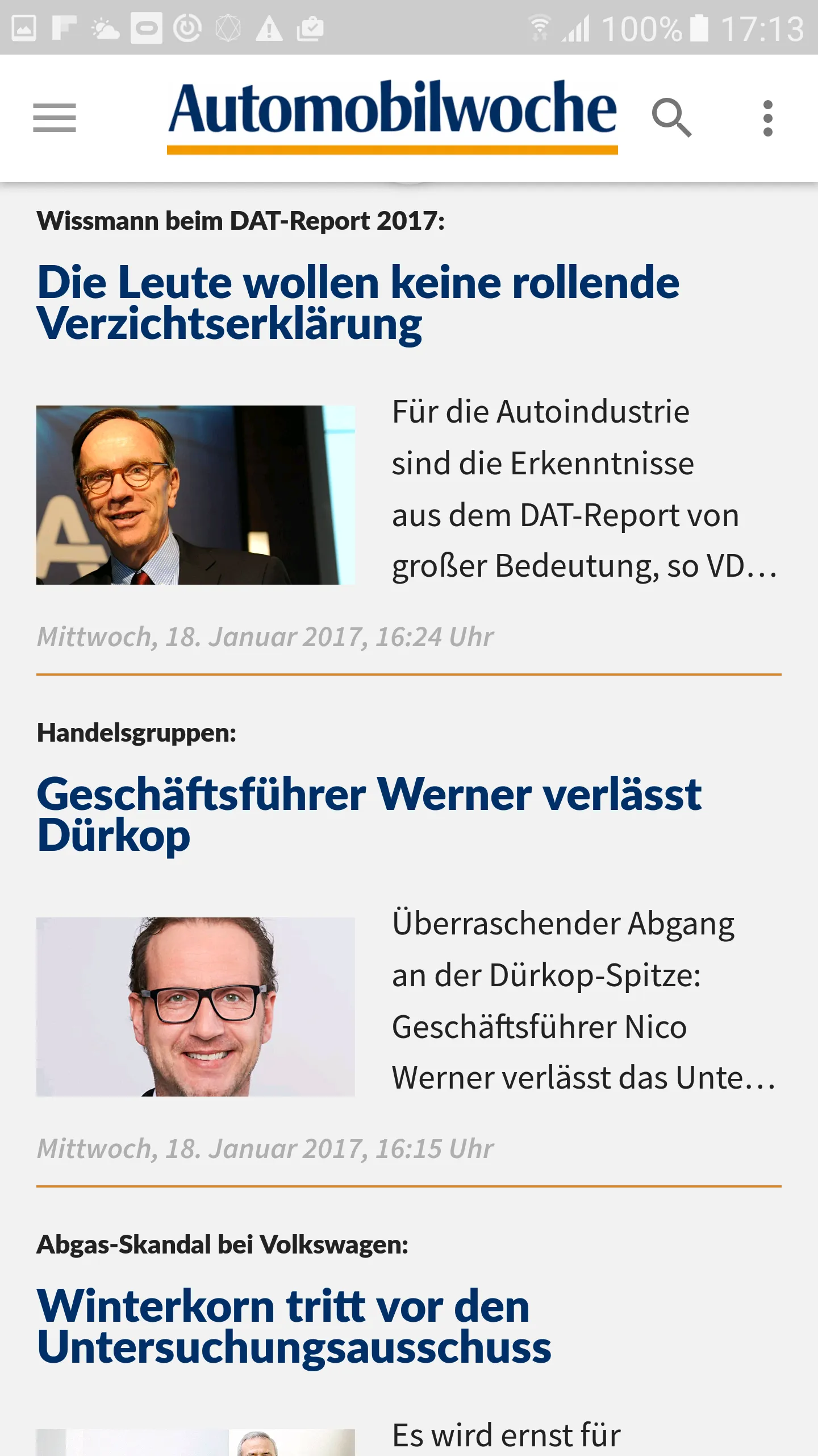 Automobilwoche Nachrichten | Indus Appstore | Screenshot